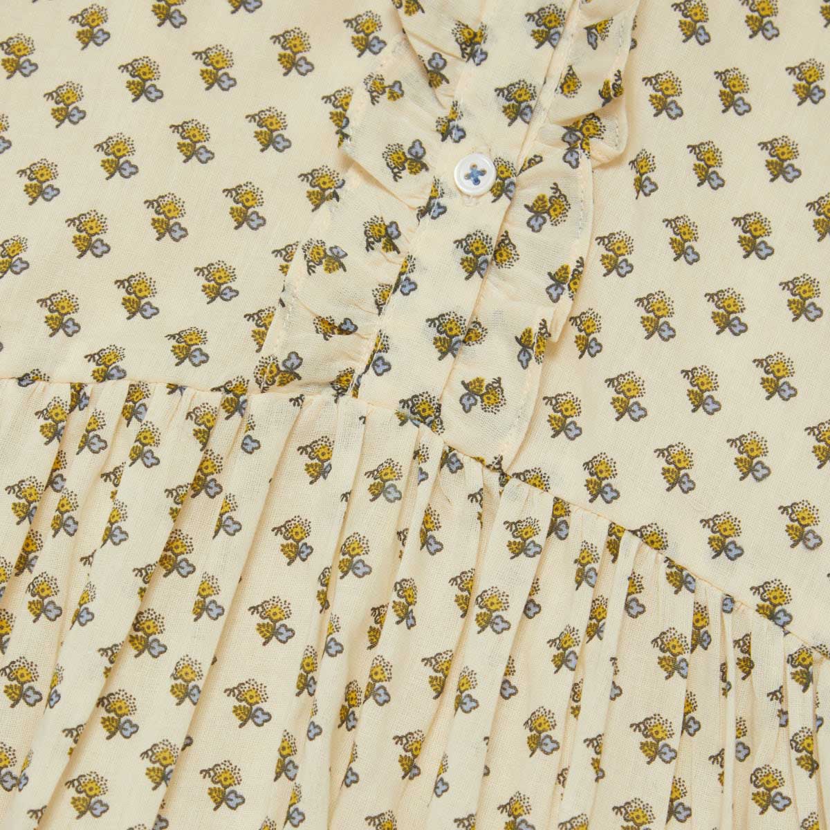 Girls Beige Cotton Dress