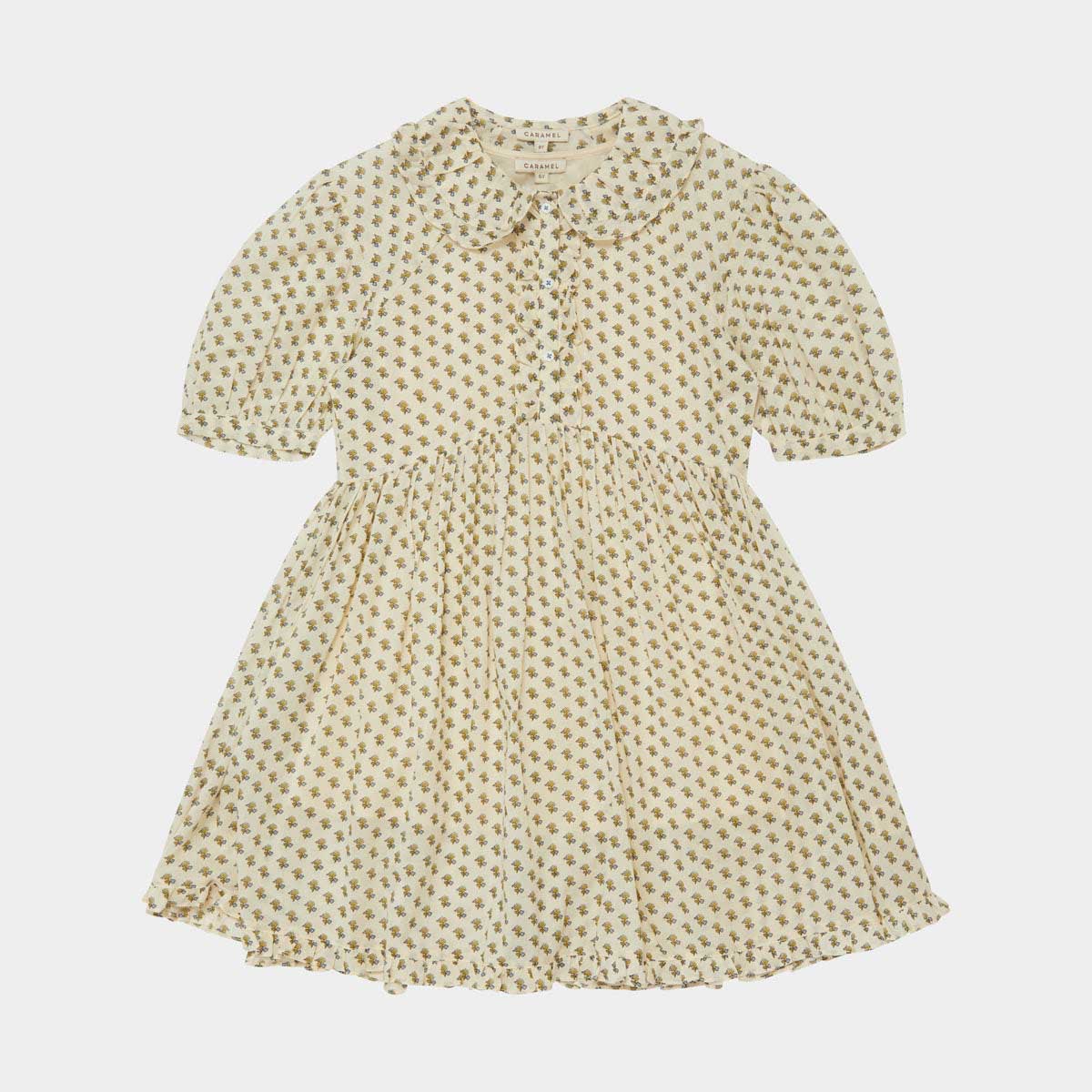 Girls Beige Cotton Dress