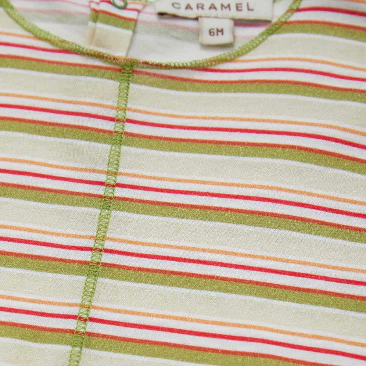 Baby Boys & Girls Beige Stripe Cotton Babysuit
