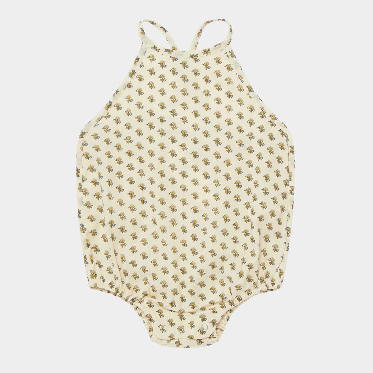 Baby Girls Beige Cotton Babysuit Set