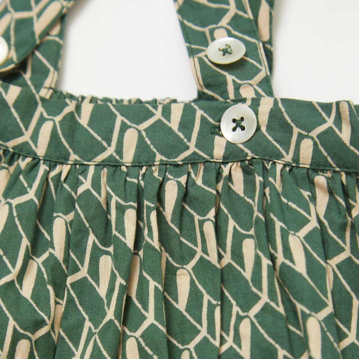 Baby Girls Green Cotton Romper