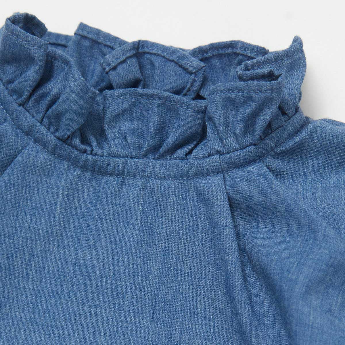 Baby Girls Blue Cotton Shirt