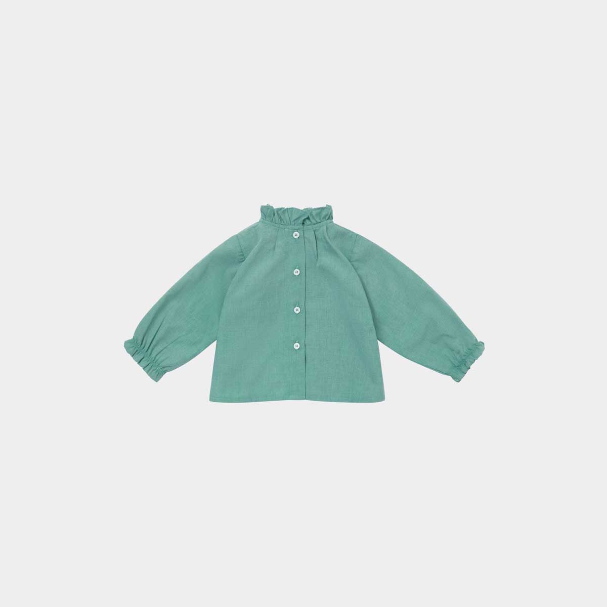 Baby Girls Green Cotton Shirt