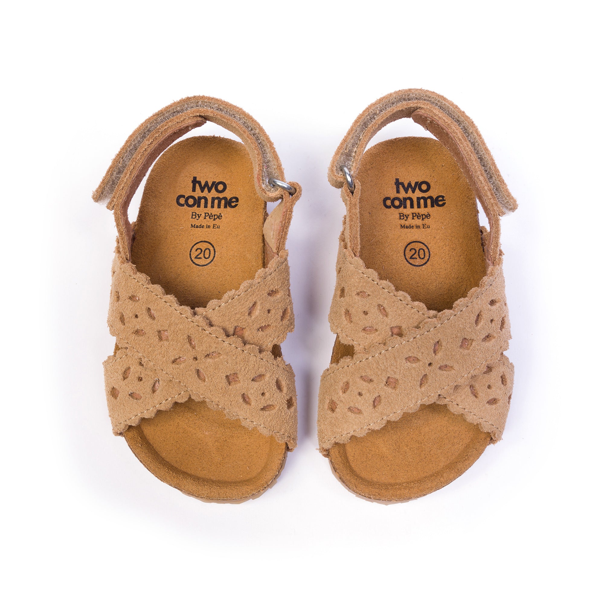 Boys & Girls Light Brown Cut-out Sandals