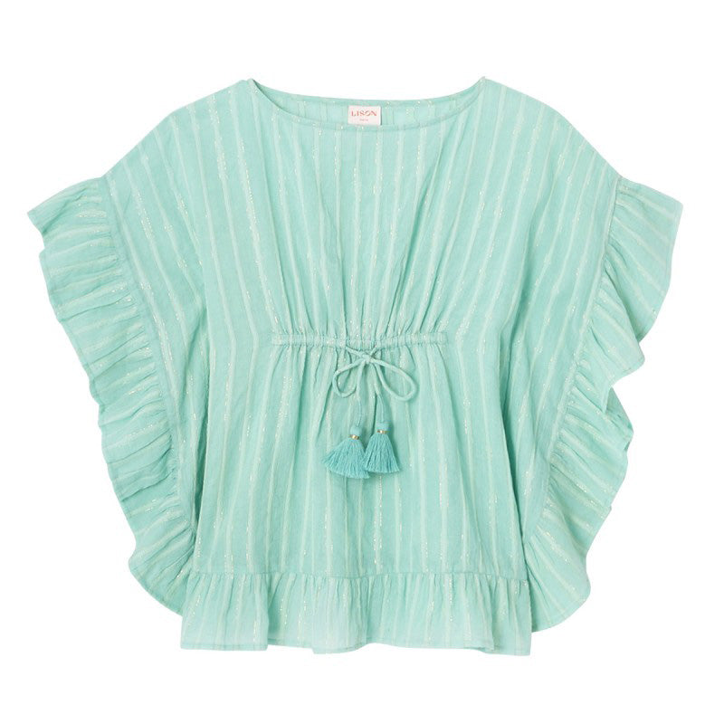 Girls Green Stripes Top