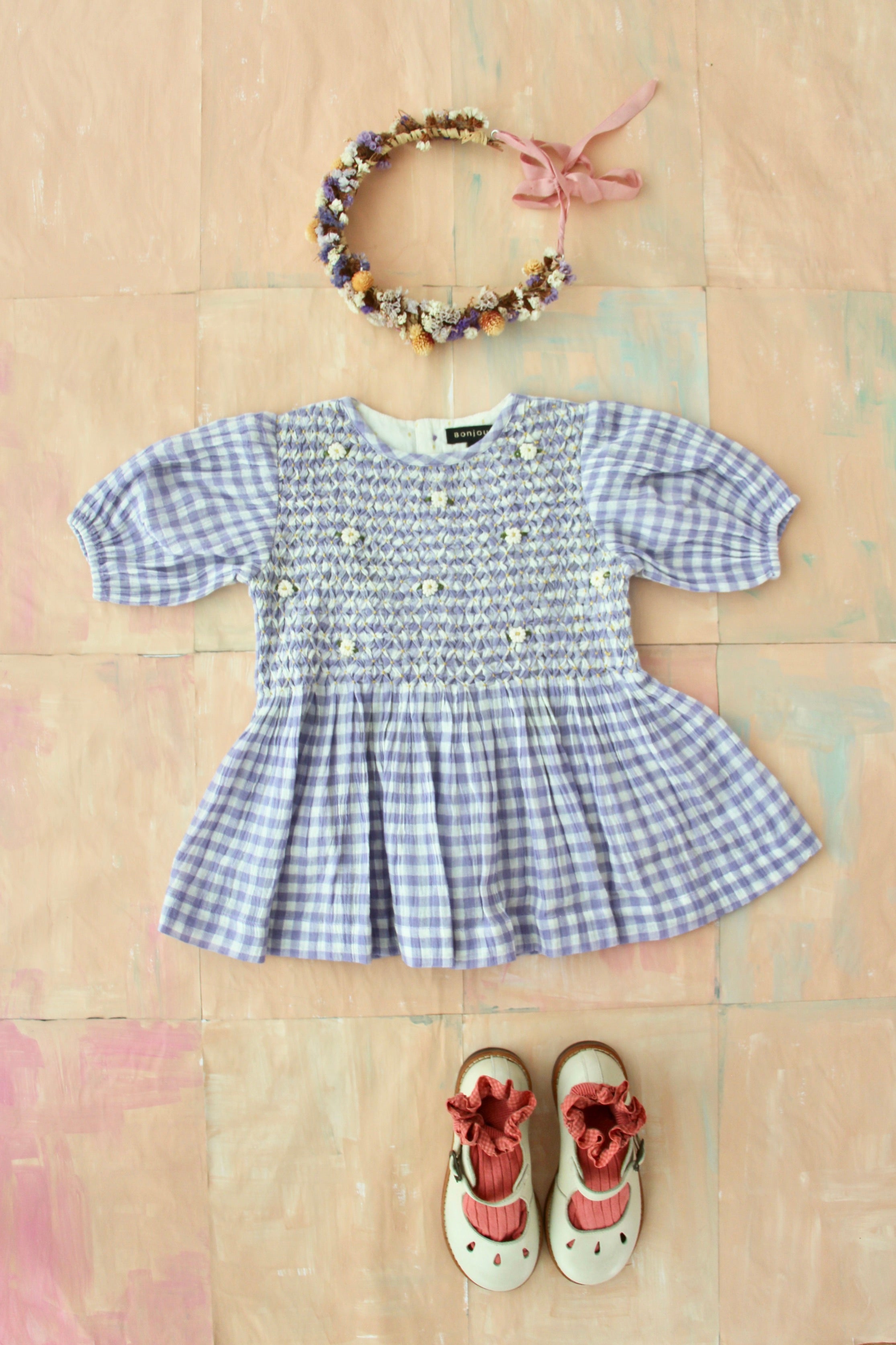 Girls Blue Check Top