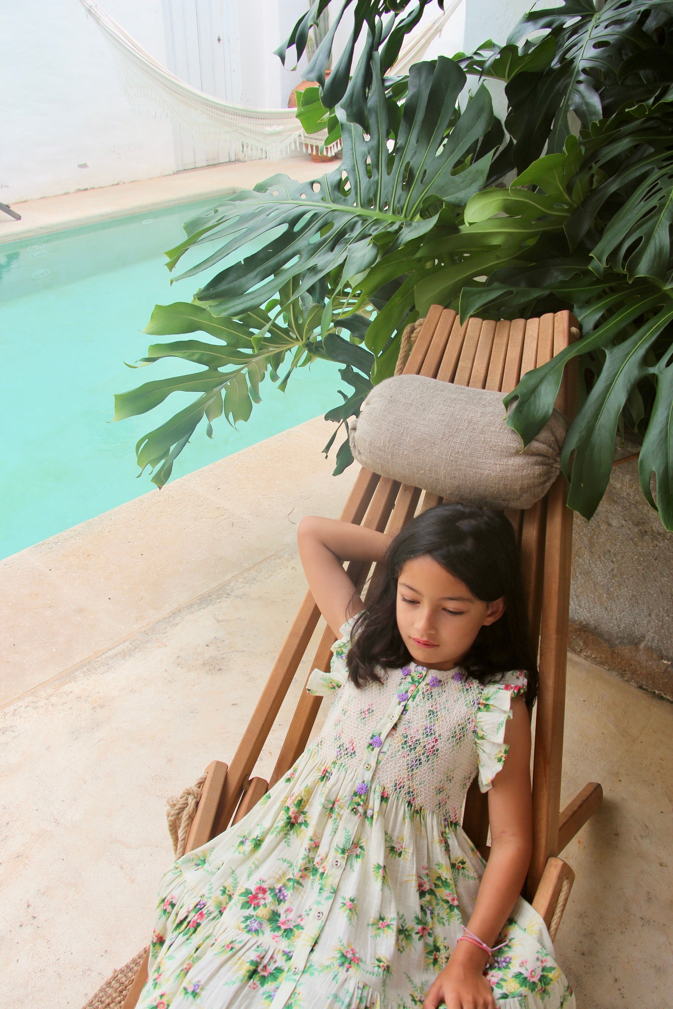 Girls White Floral Dress