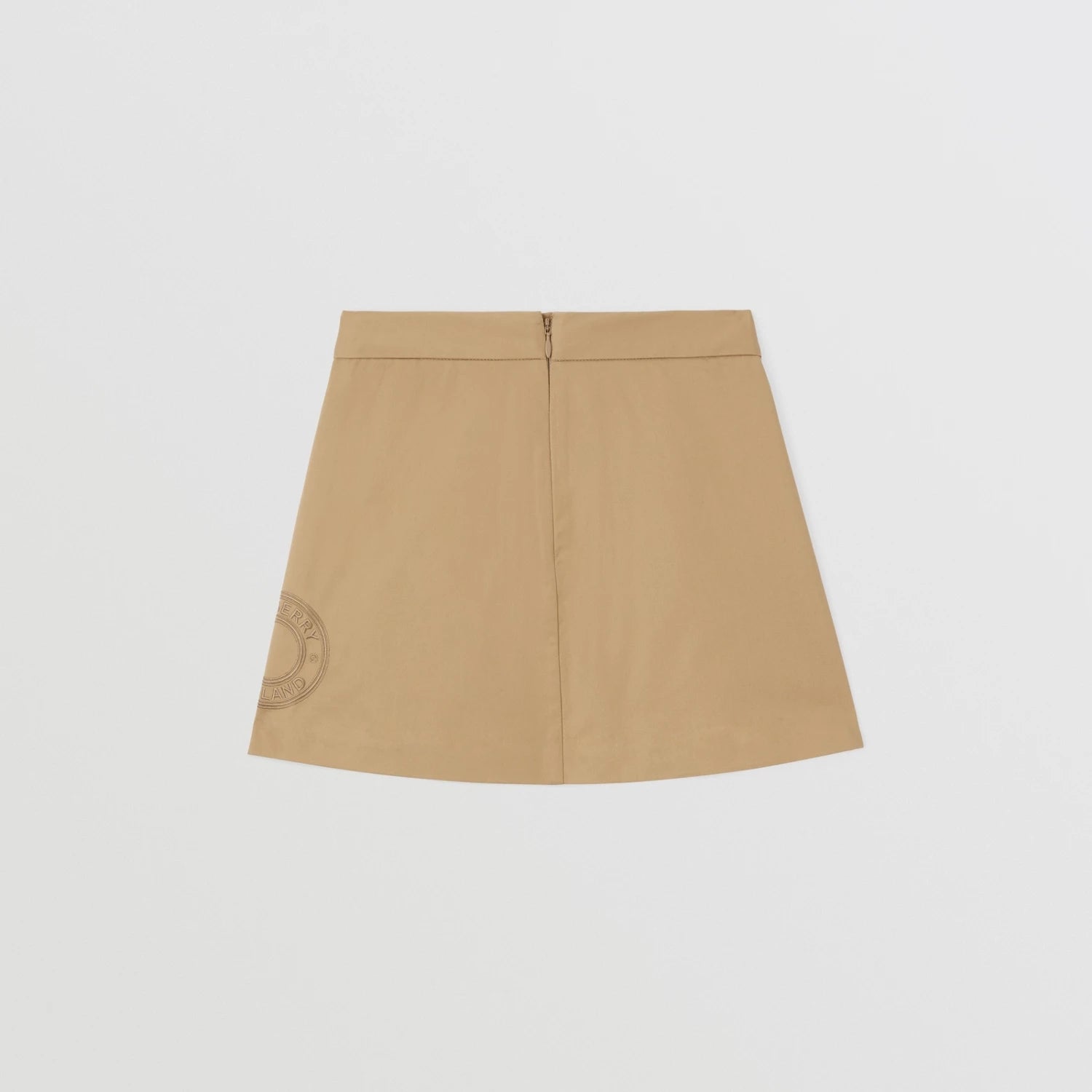 Girls Beige Logo Cotton Skirt