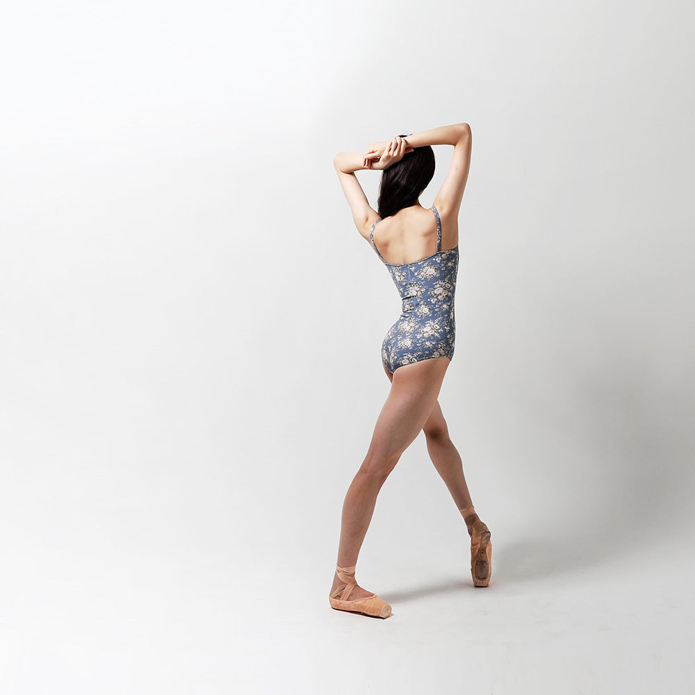 Girls Blue Floral Ballet Onesies