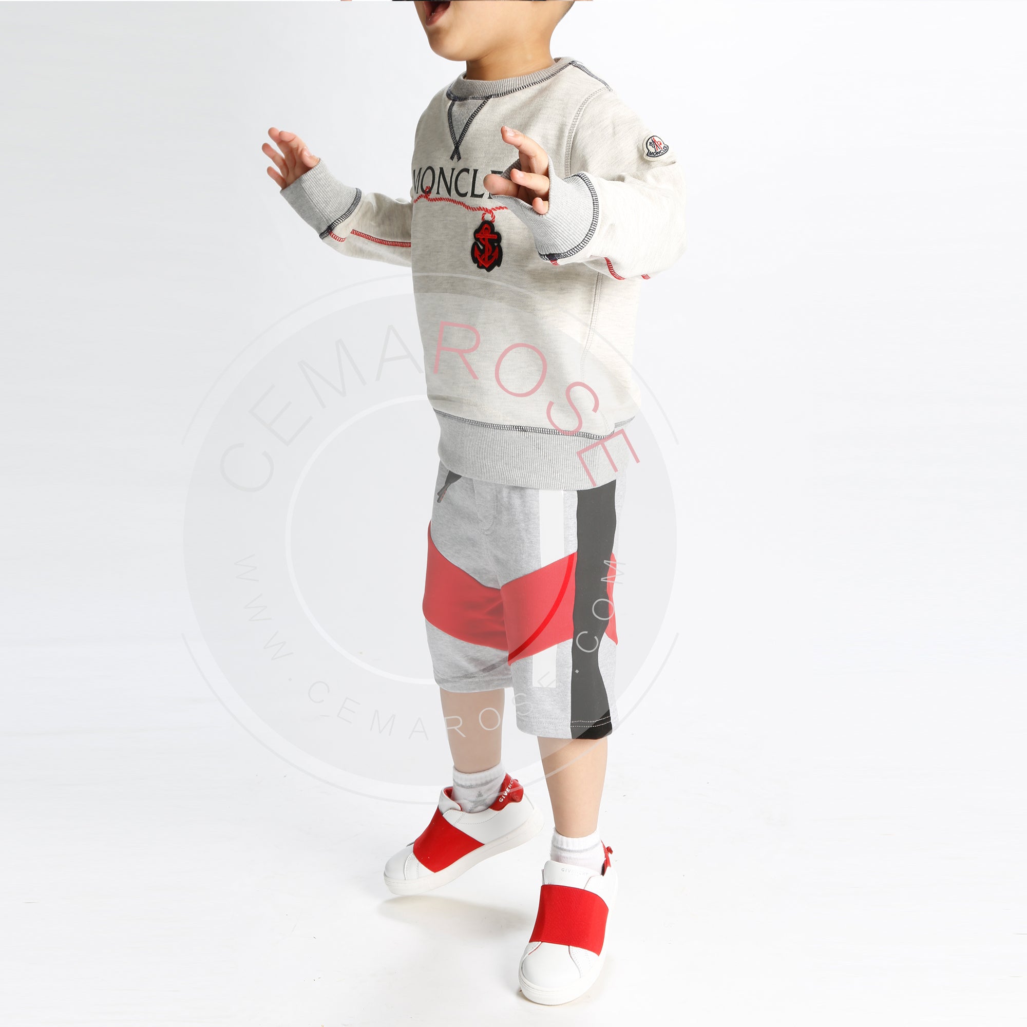 Girls White & Red Cuir  Shoes