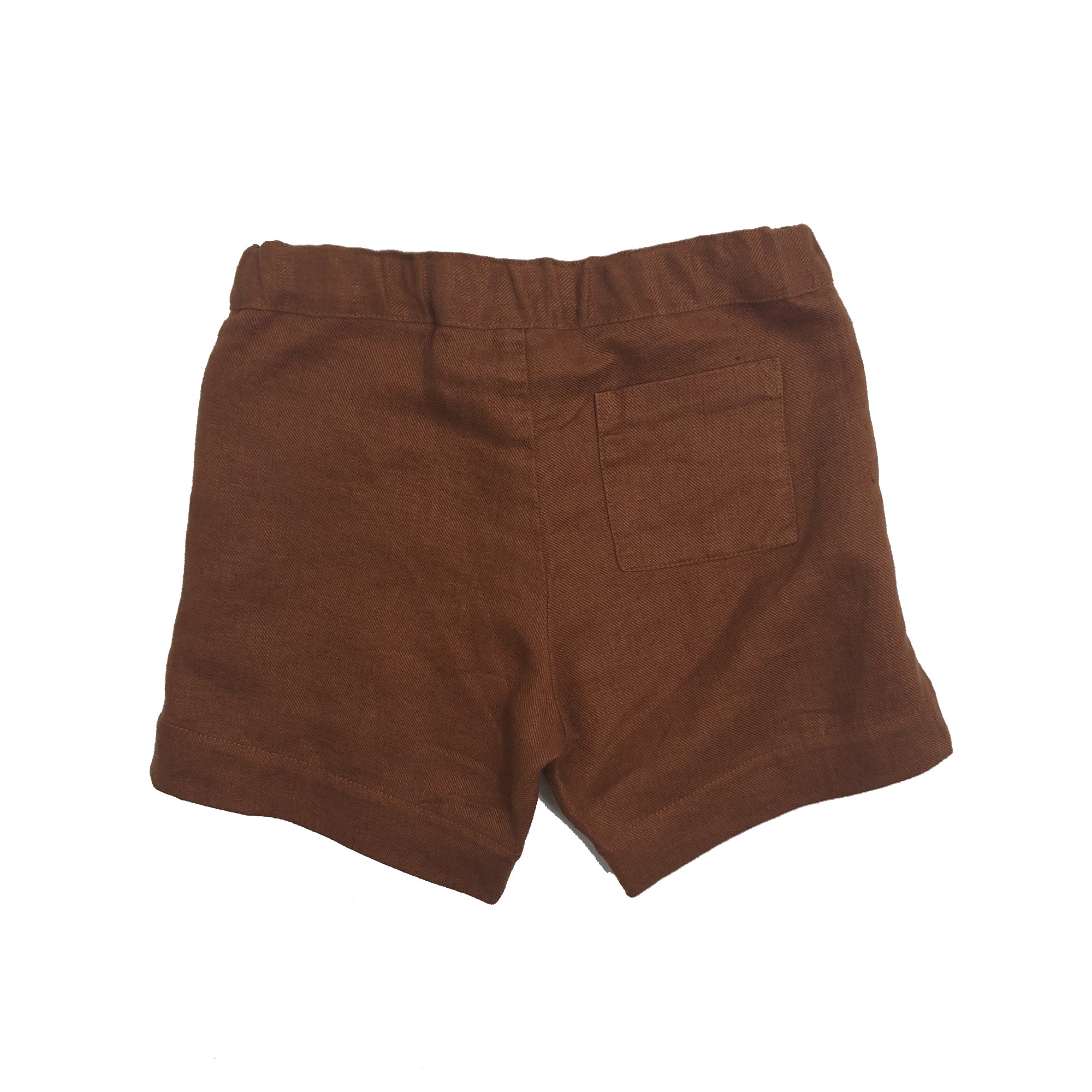 Girls & Boys Camel Linen Woven Shorts