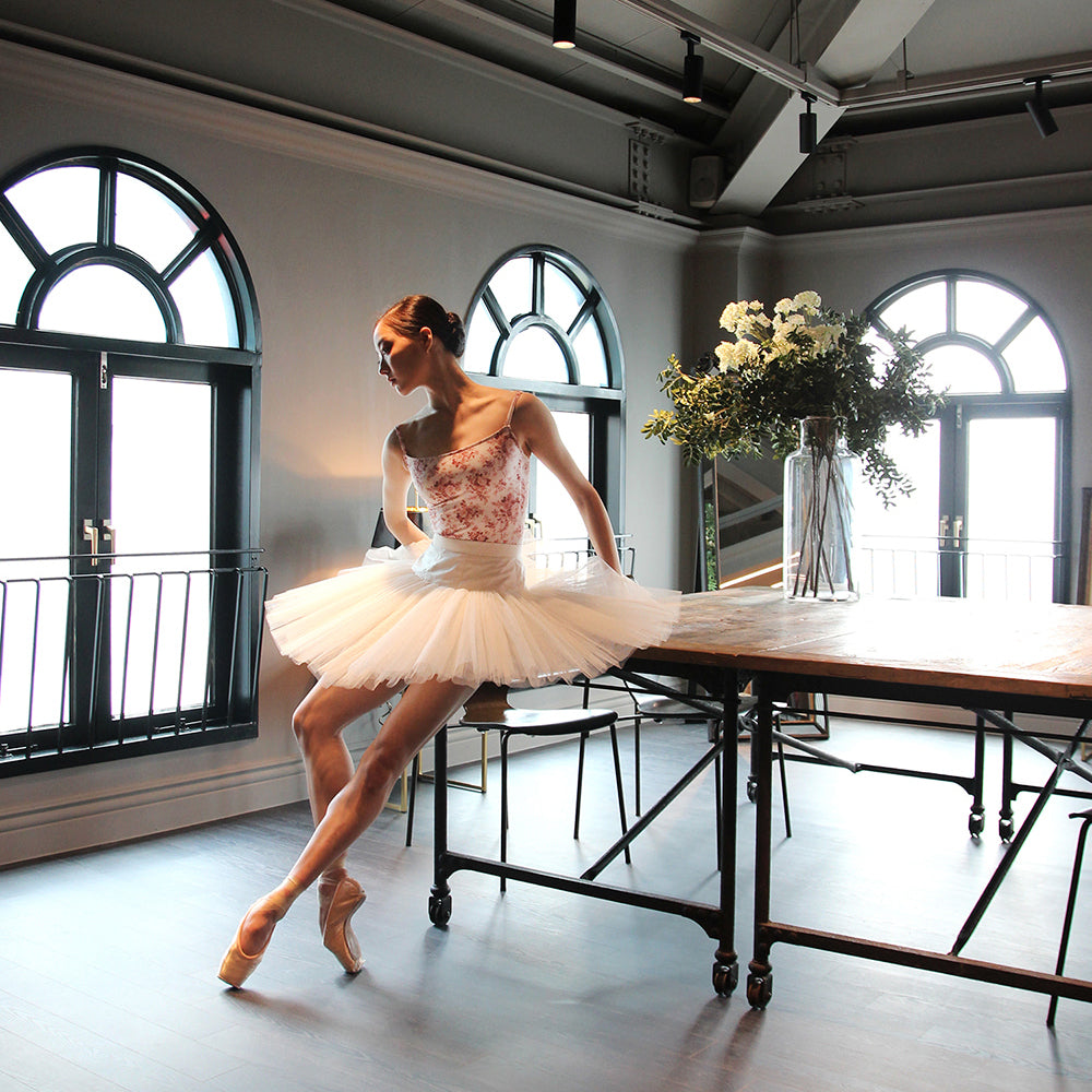 Girls Red Floral Ballet Onesies