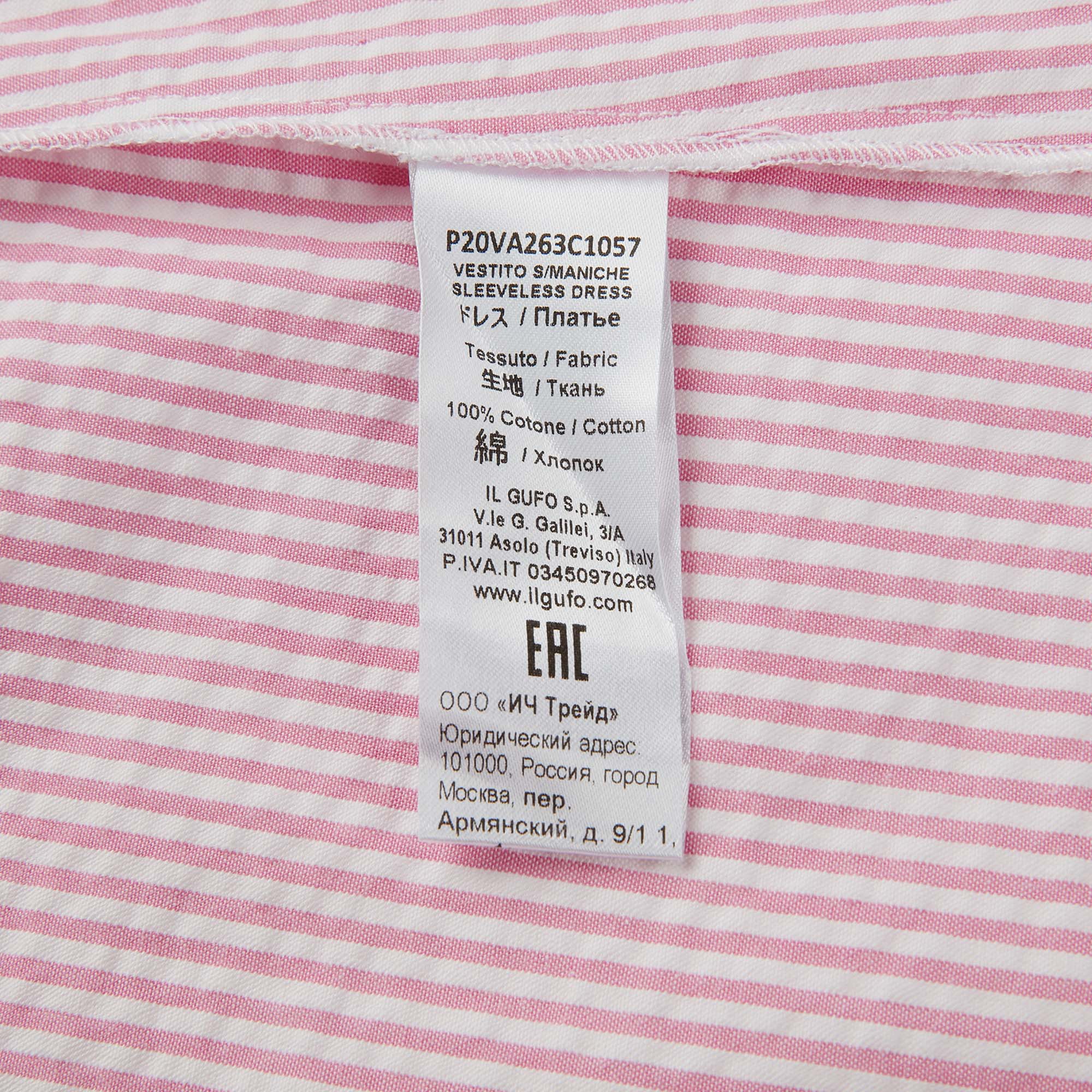 Girls Pink Striped Cotton Dress