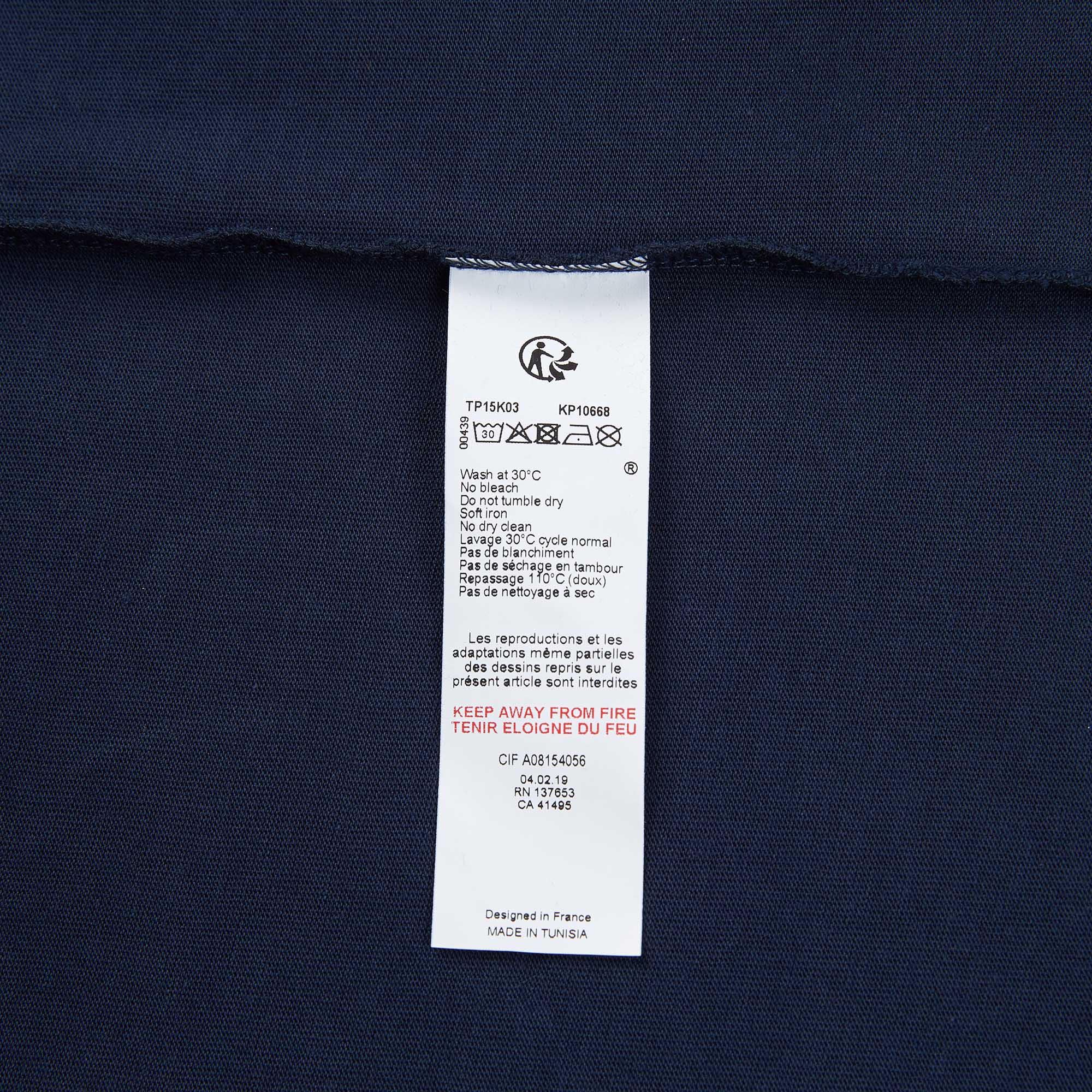 Girls Navy Logo Cotton T-shirt