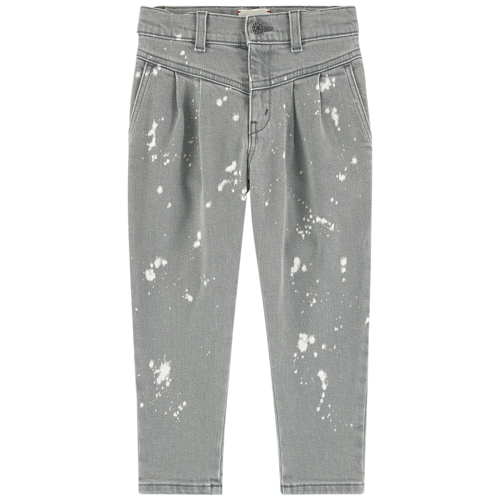 Girls Grey Denim Cotton Trousers