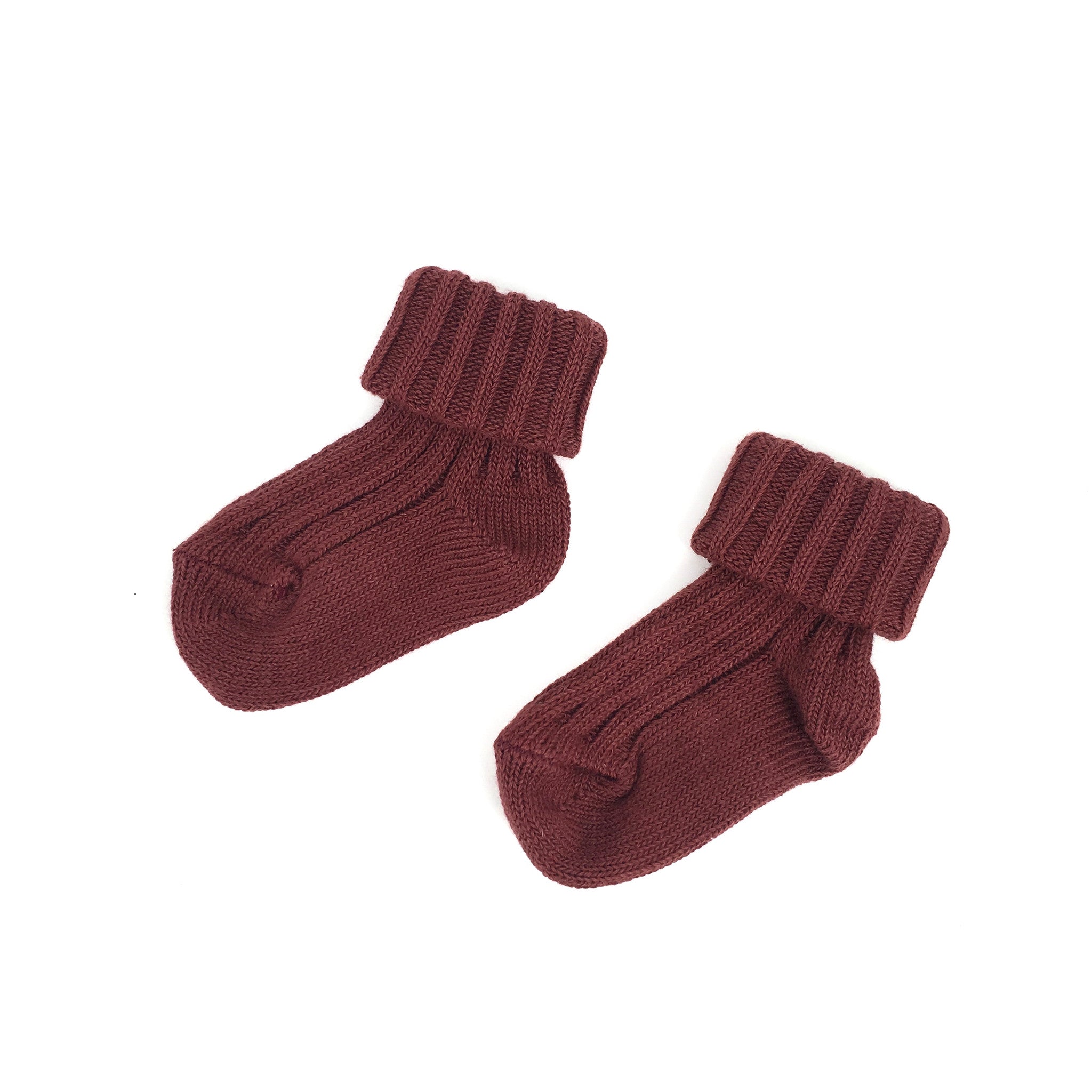 Baby Deep Red Low Rib Cotton Socks - CÉMAROSE | Children's Fashion Store