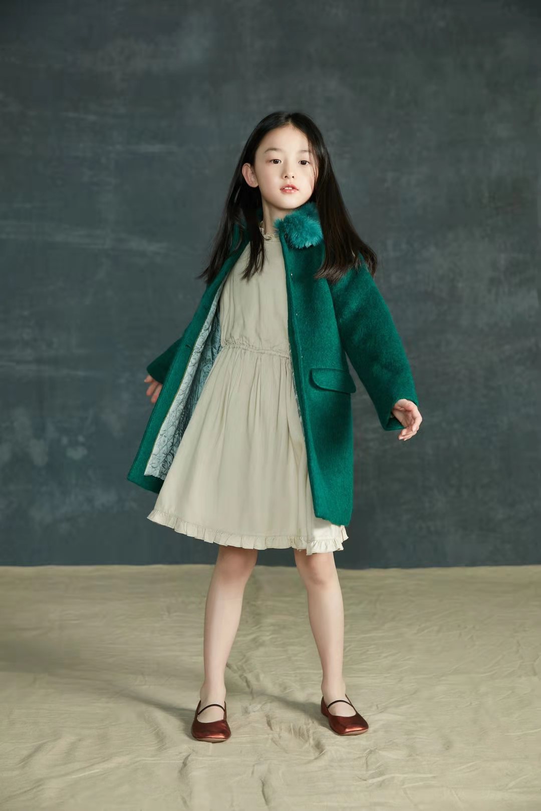 Girls Green Coat