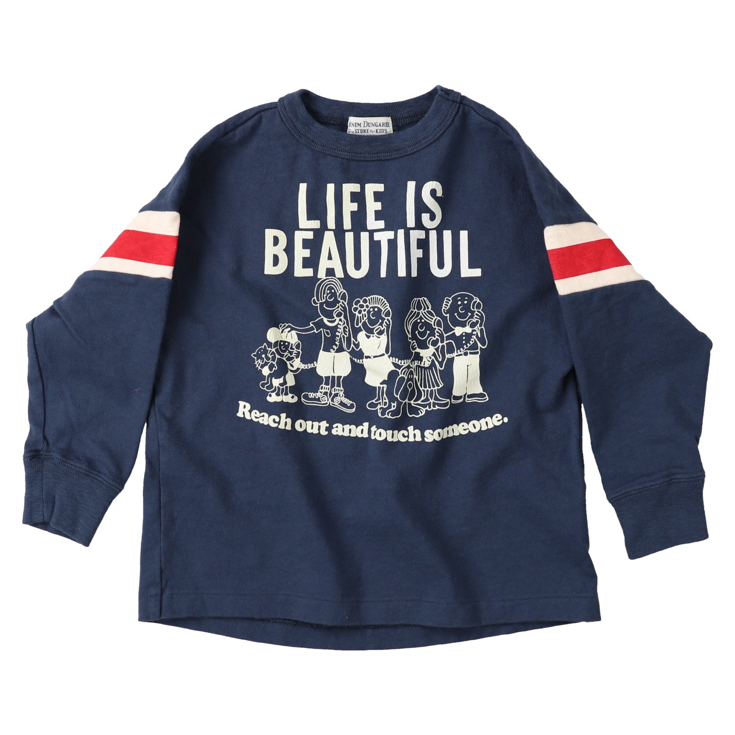 Boys Navy Printed Cotton T-Shirt