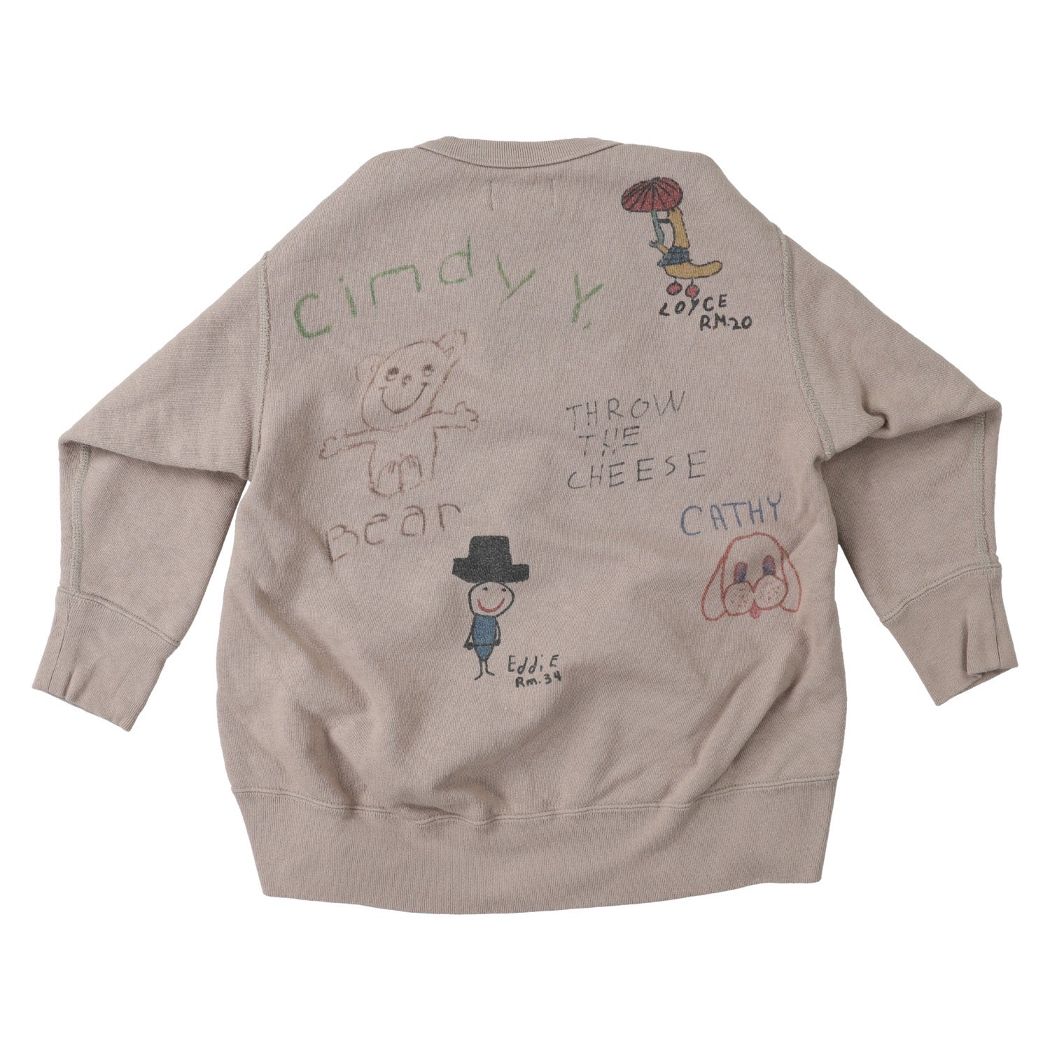 Boys Beige Printed Cotton Sweatshirt