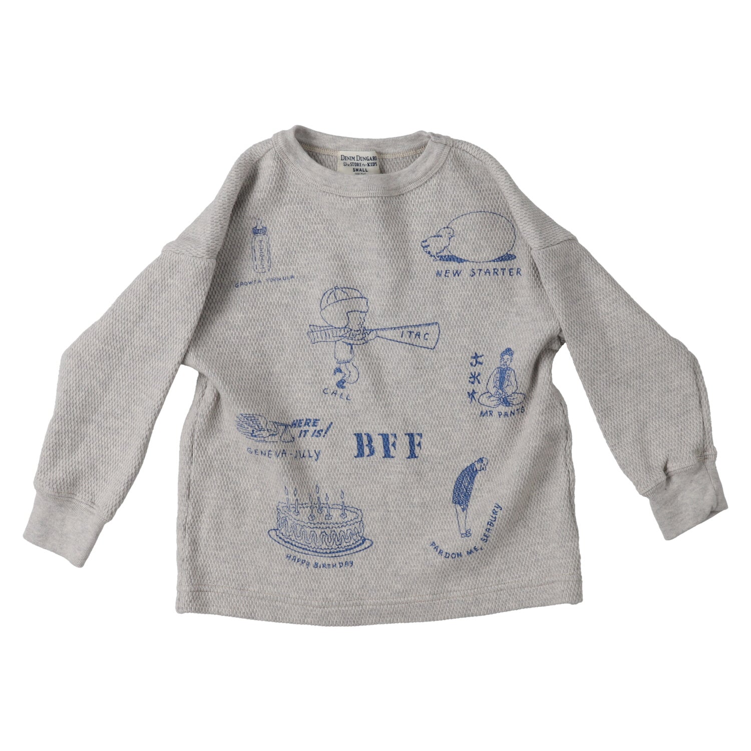 Boys Grey Printed Cotton Sweatshirt