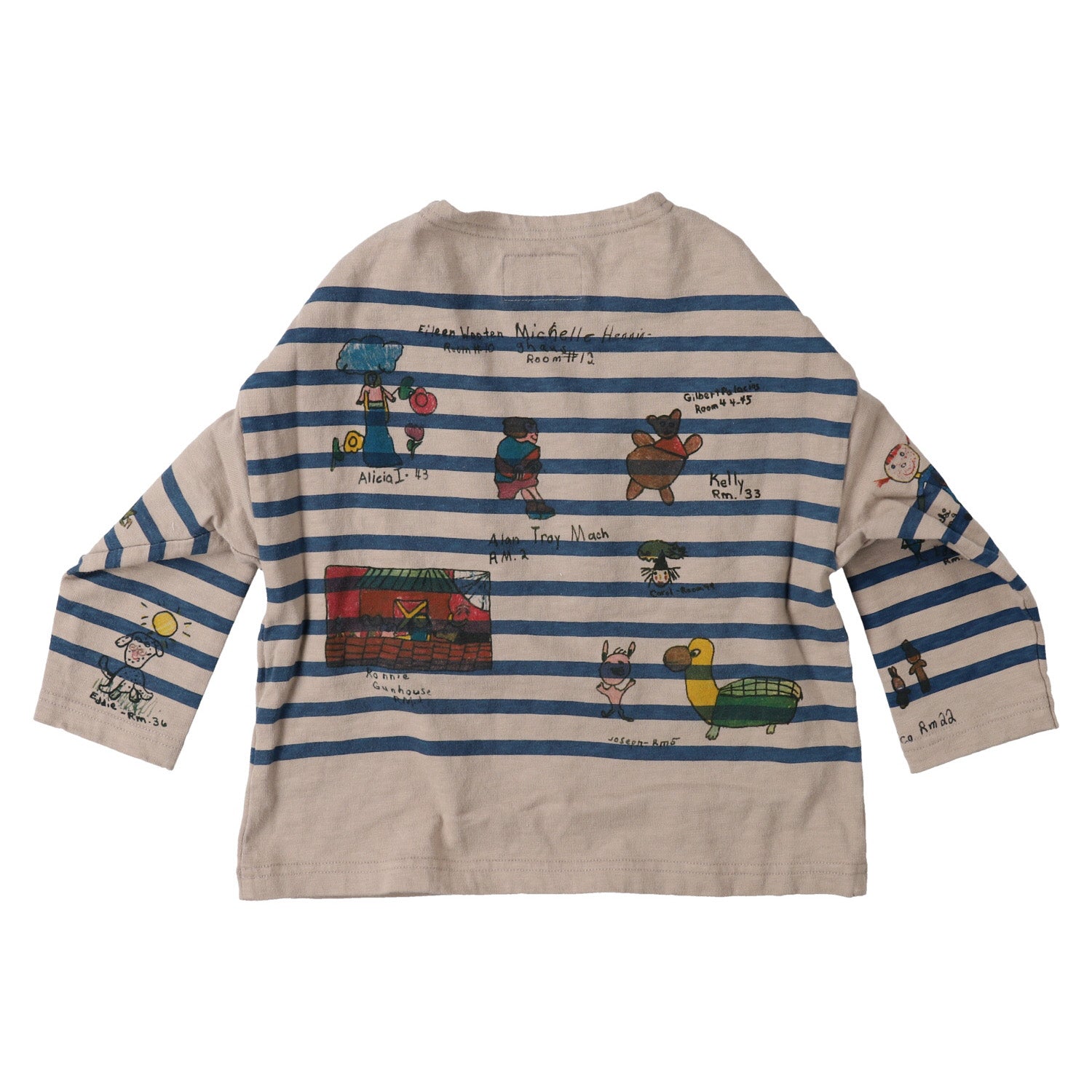 Girls Beige Stripes Cotton T-Shirt