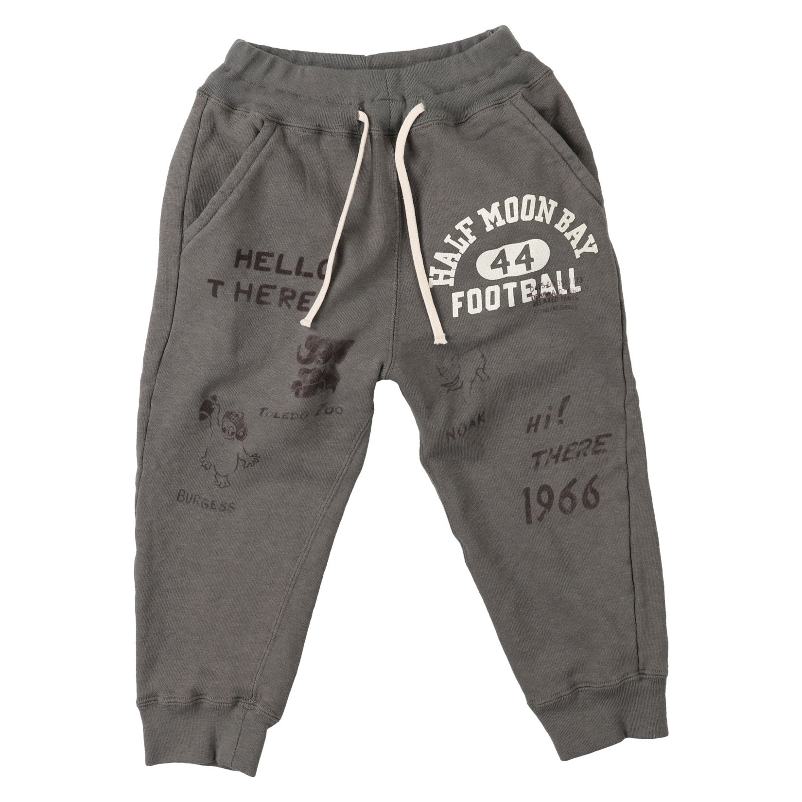 Boys Dark Grey Logo Cotton Trousers