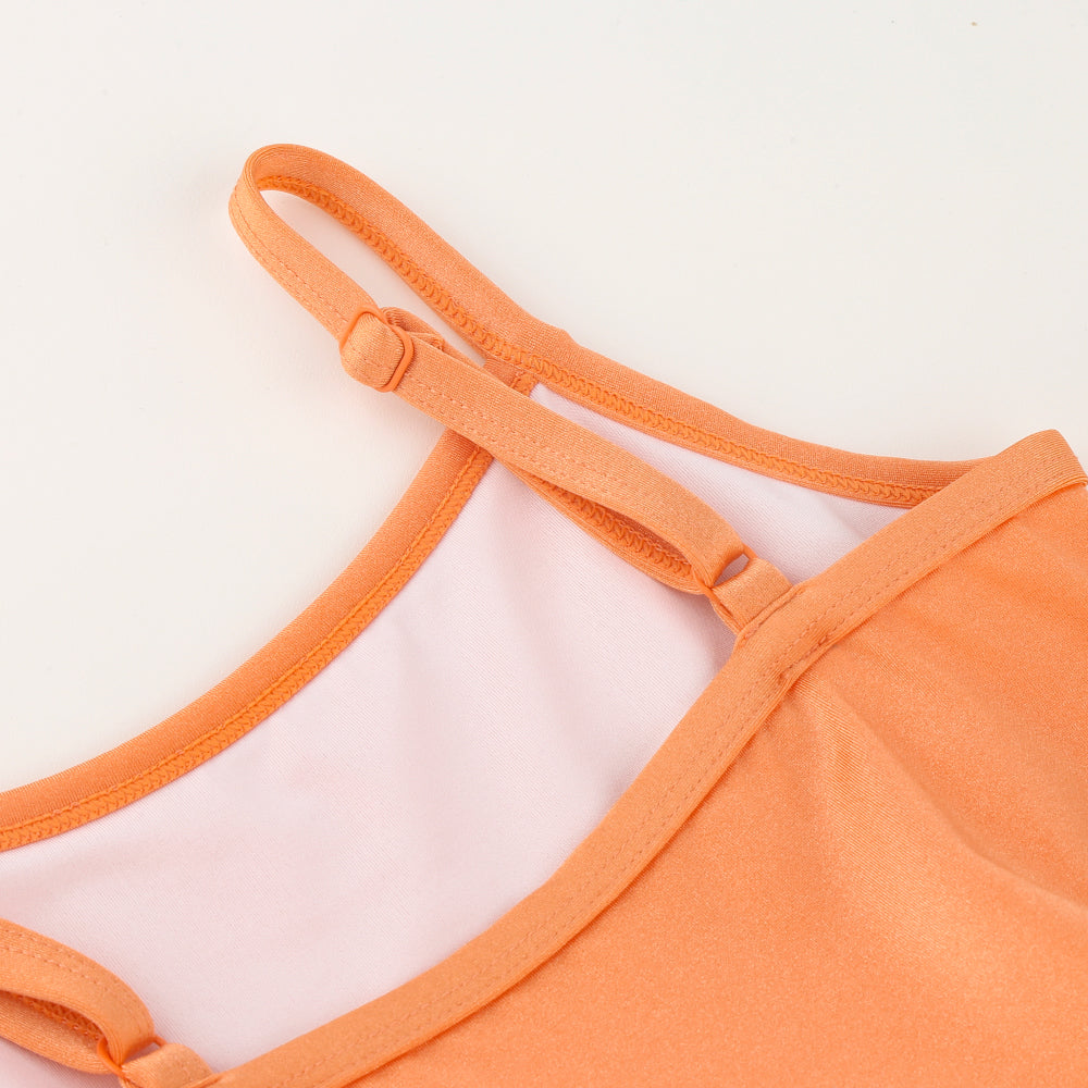 Girls Orange Ballet Onesies