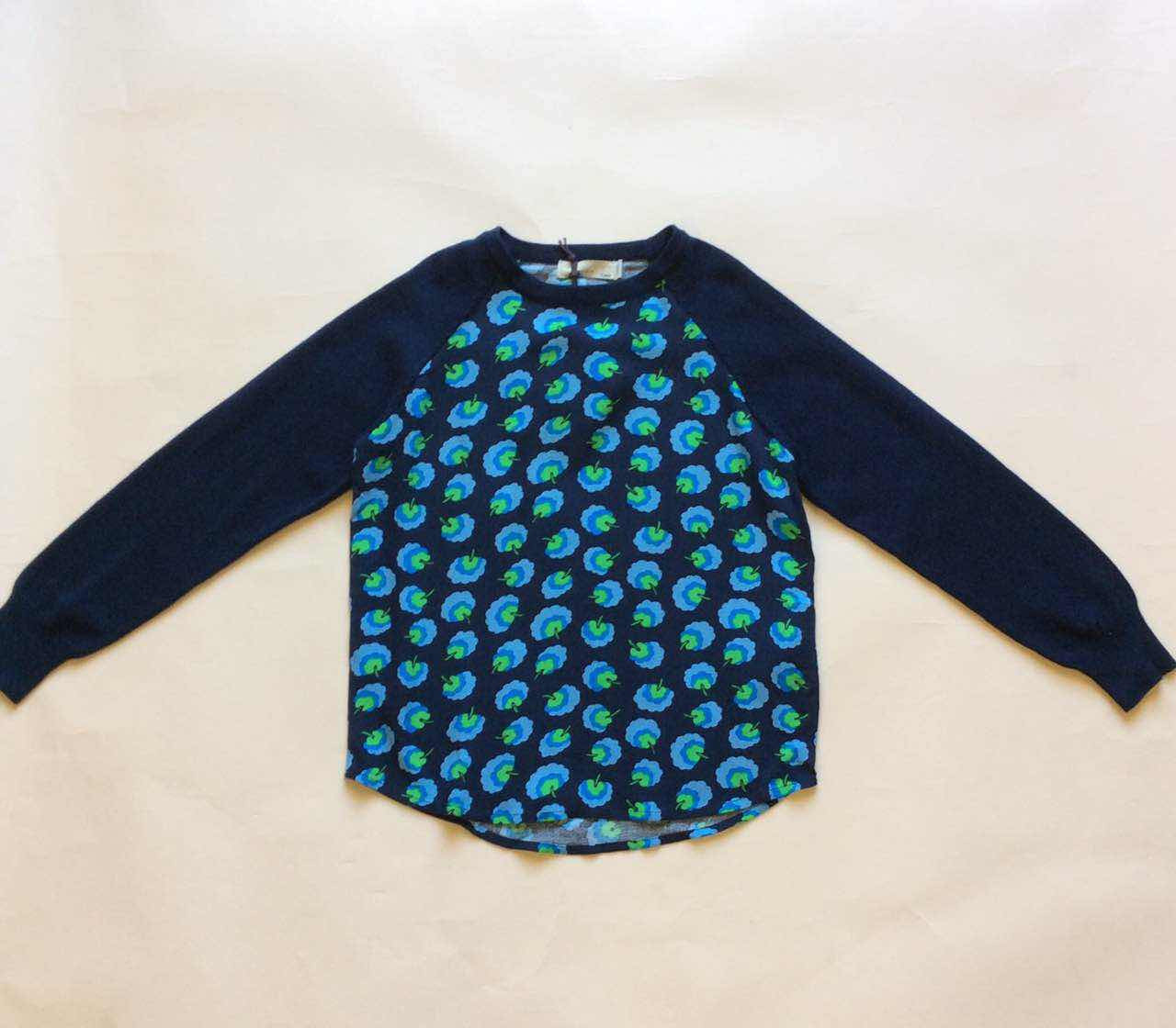 Girls Blue Cotton Allover Printed T-Shirt - CÉMAROSE | Children's Fashion Store - 1