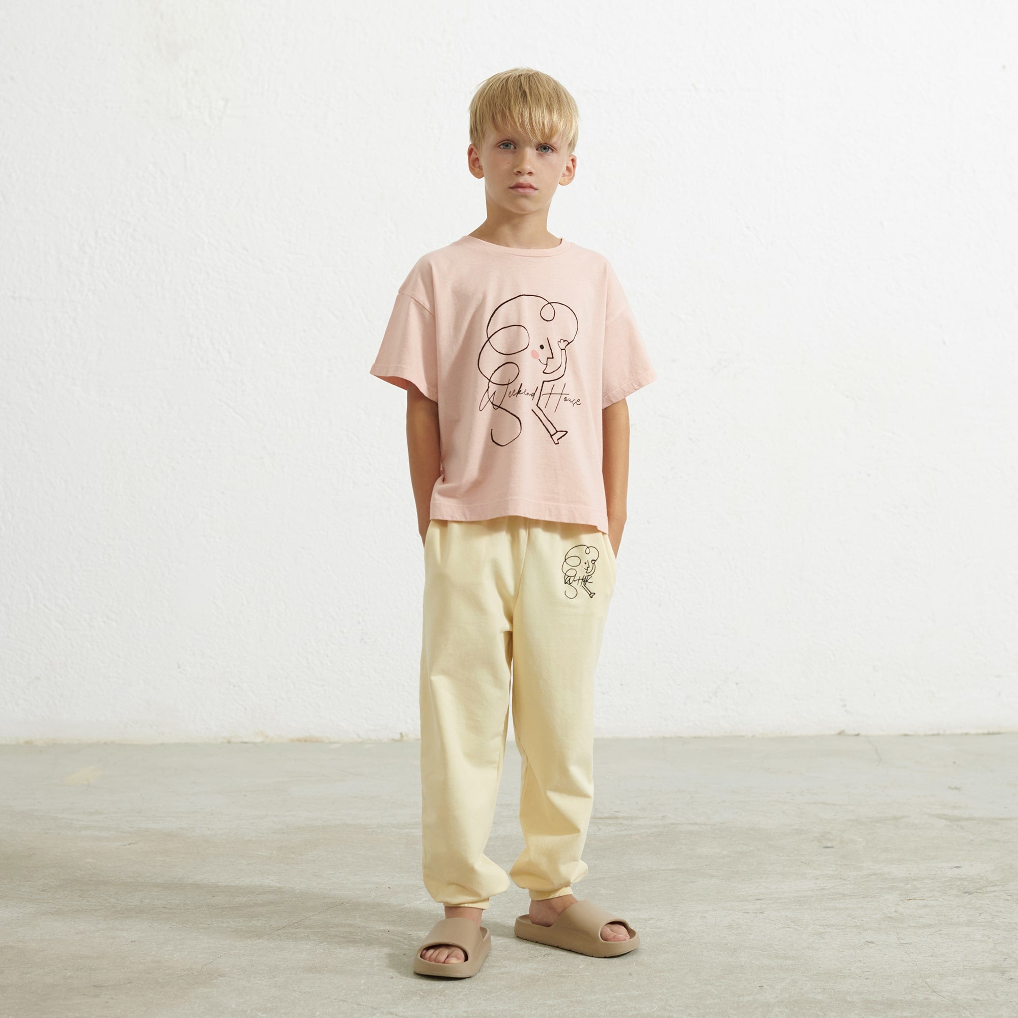 Boys & Girls Pink Printed Cotton T-Shirt