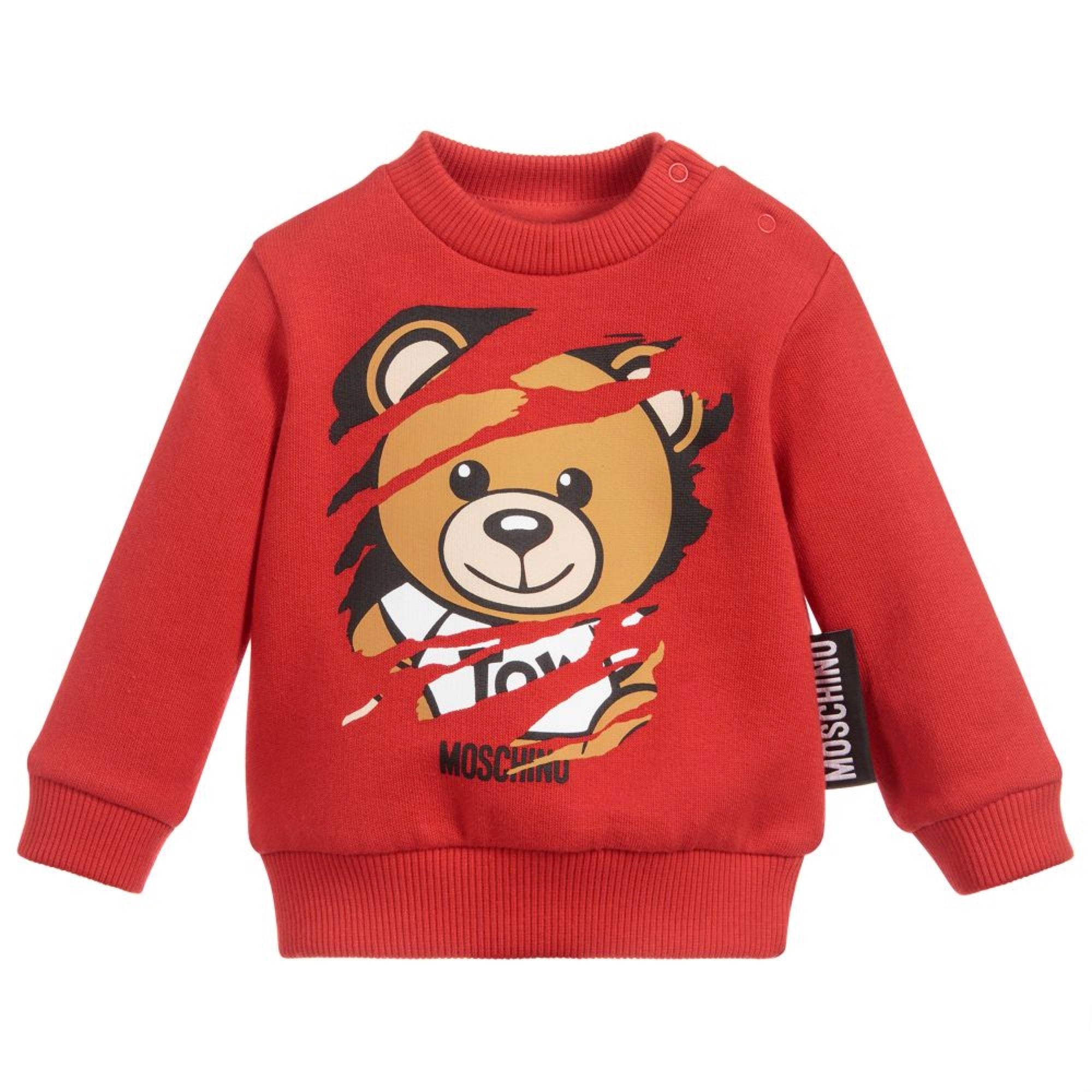 Baby Poppy Red Cotton Sweatshirt