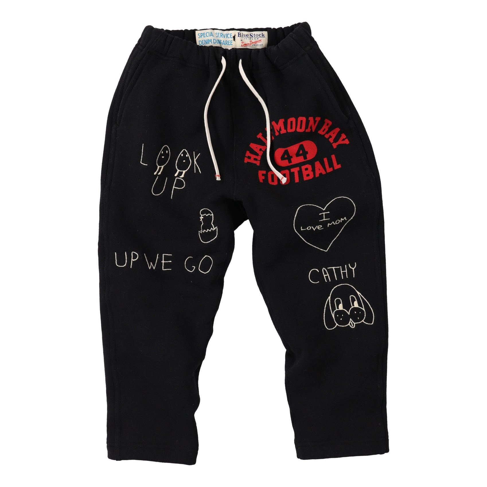 Boys & Girls Black Printed Trousers