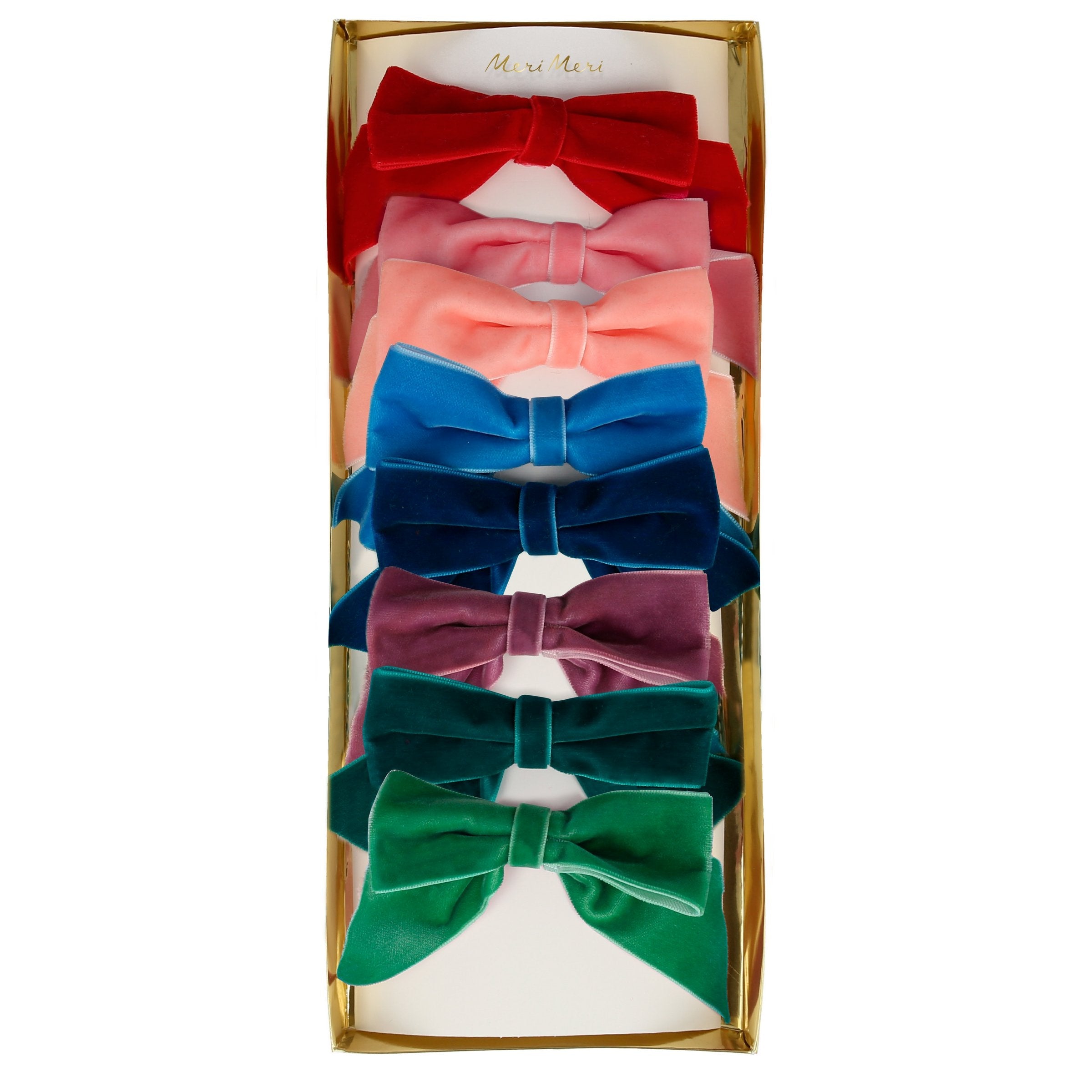 Radiant Velvet Bow Hair Clips (8 Pack)