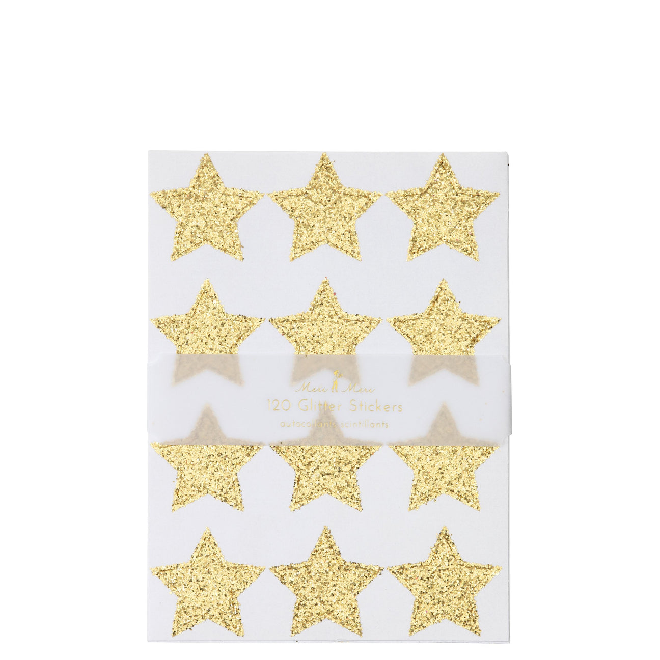 Gold Glitter Stars Sticker Sheets (10 Pack)