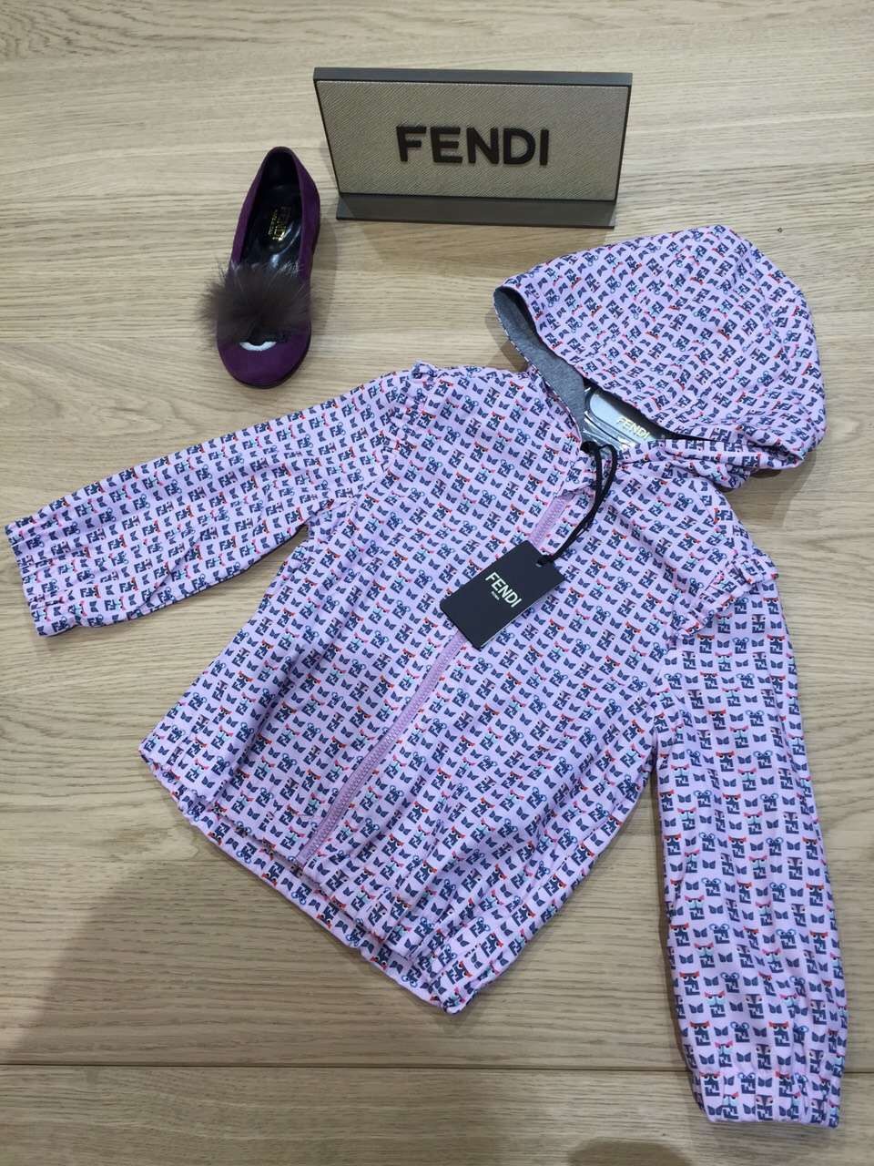 Girls Pink&Multicolors Monster Printed Jacket - CÉMAROSE | Children's Fashion Store