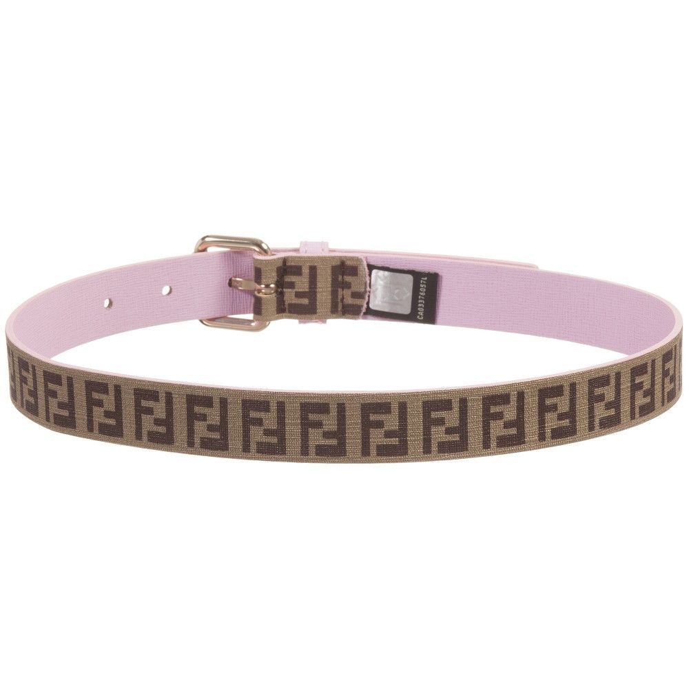 Girls Pink 'FF' Logo Metal Buckle Belt - CÉMAROSE | Children's Fashion Store - 3