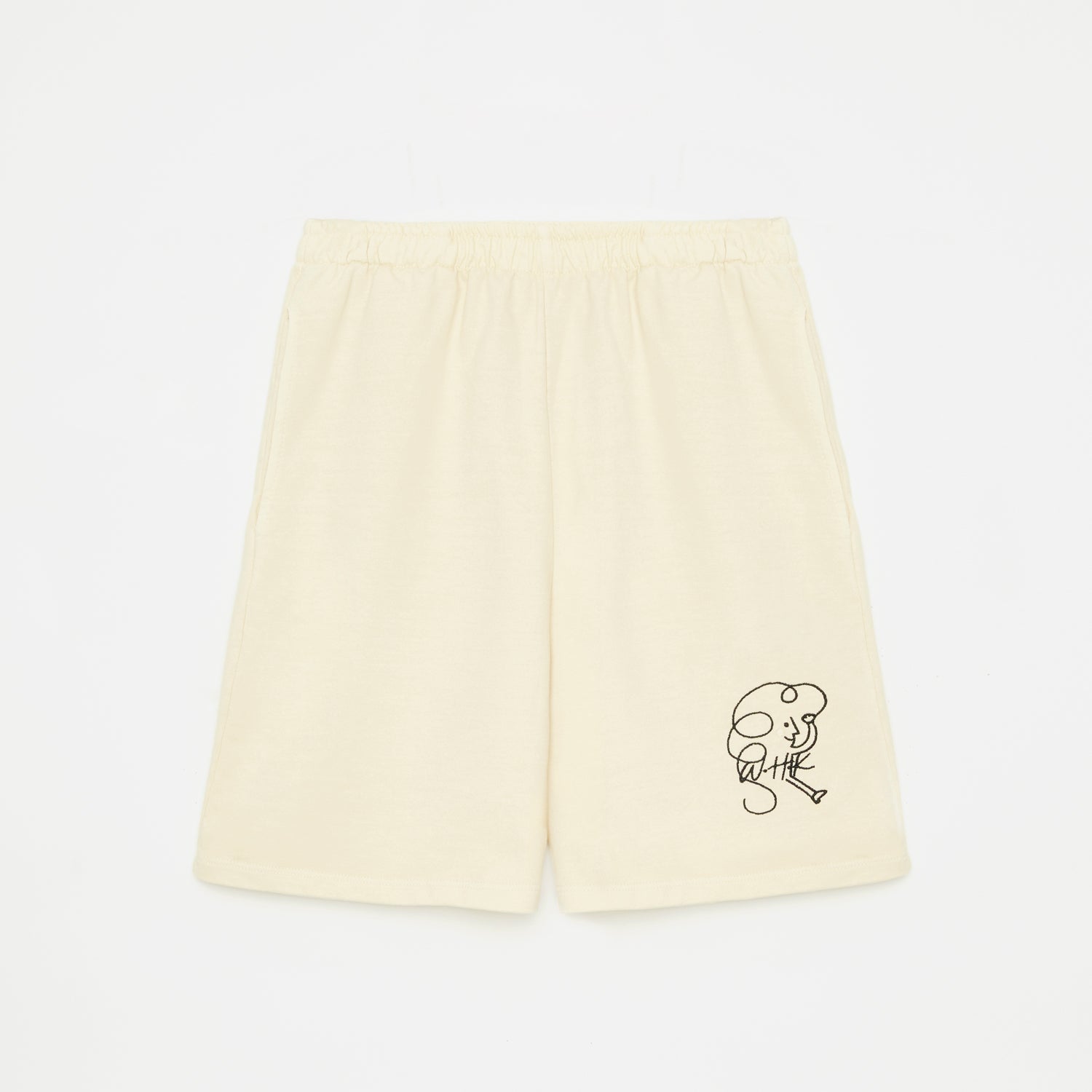 Boys & Girls White Cotton Shorts