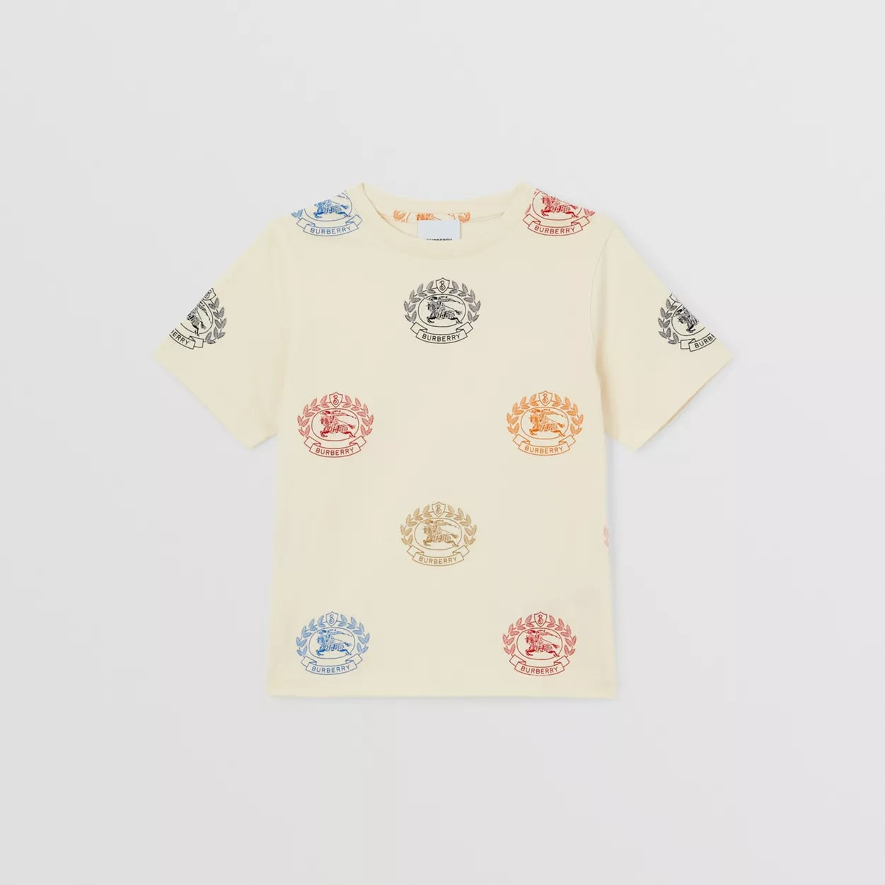 Boys & Girls Cream Printed Cotton T-Shirt