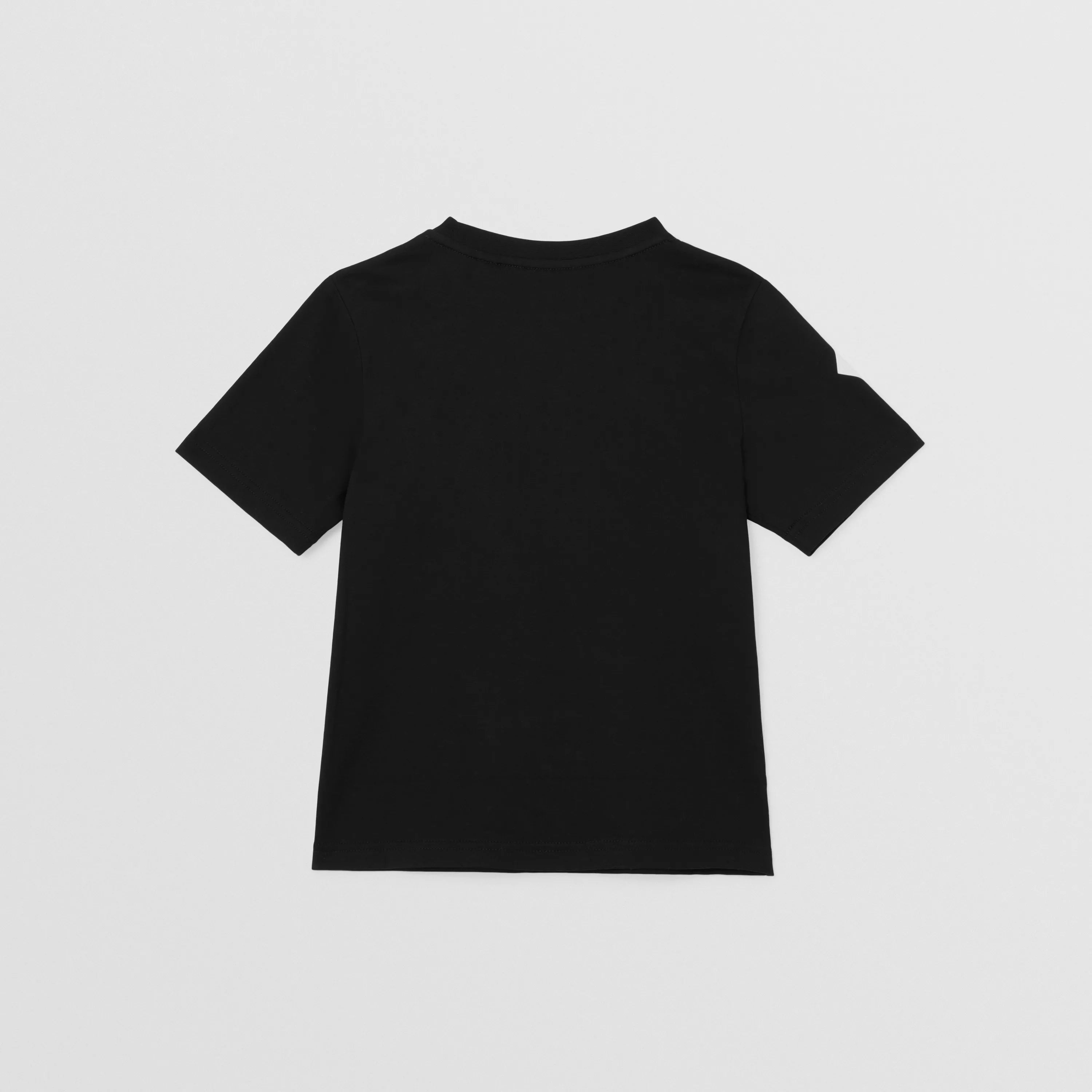 Boys & Girls Black Printed Cotton T-Shirt