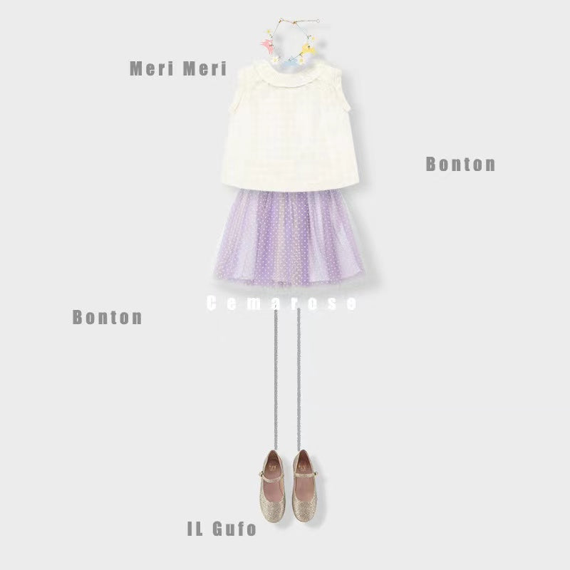 Girls Purple Chiffon Skirts