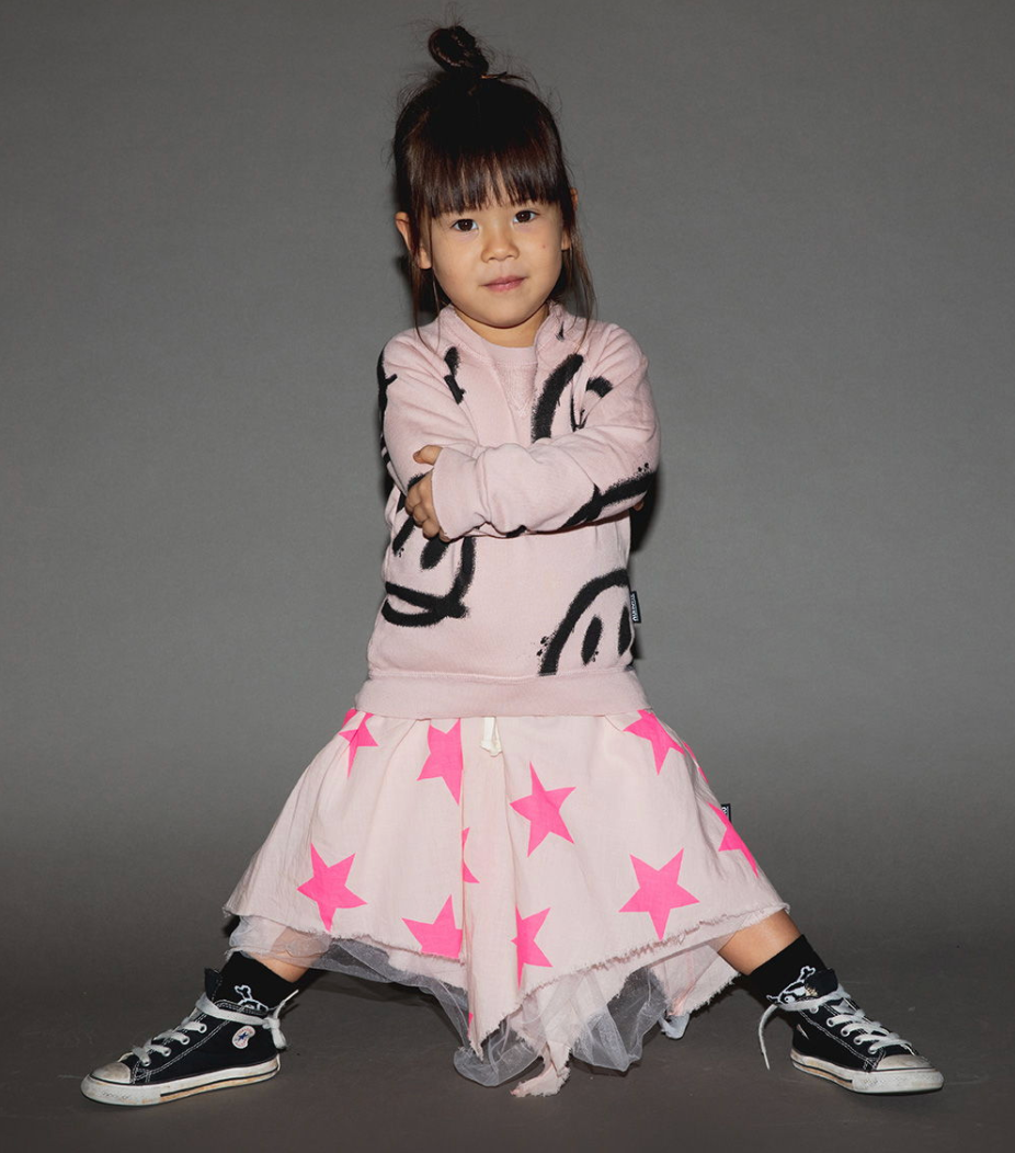Girls Pink Stars Skirt