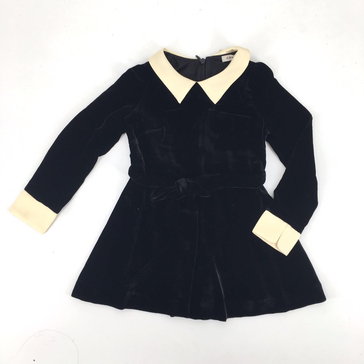 Girl Black Velvet Dress - CÉMAROSE | Children's Fashion Store - 1