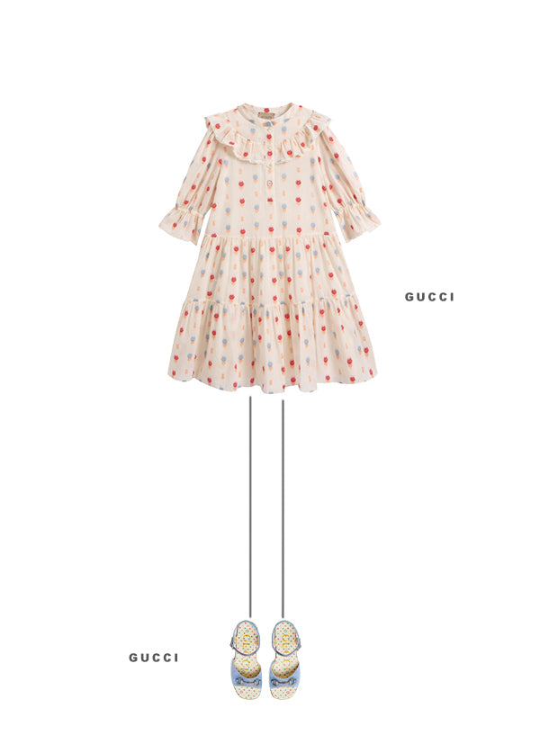 Girls White Cotton Dress