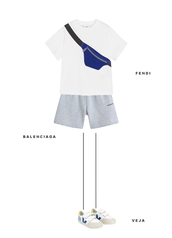 Girls Grey Logo Cotton Shorts