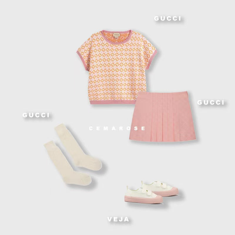 Girls Pink Logo Skirt