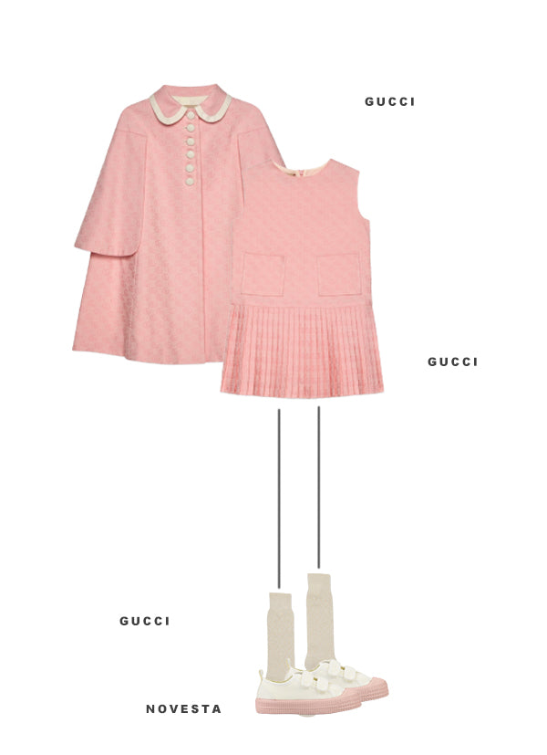 Girls Pink Logo Cotton Dress