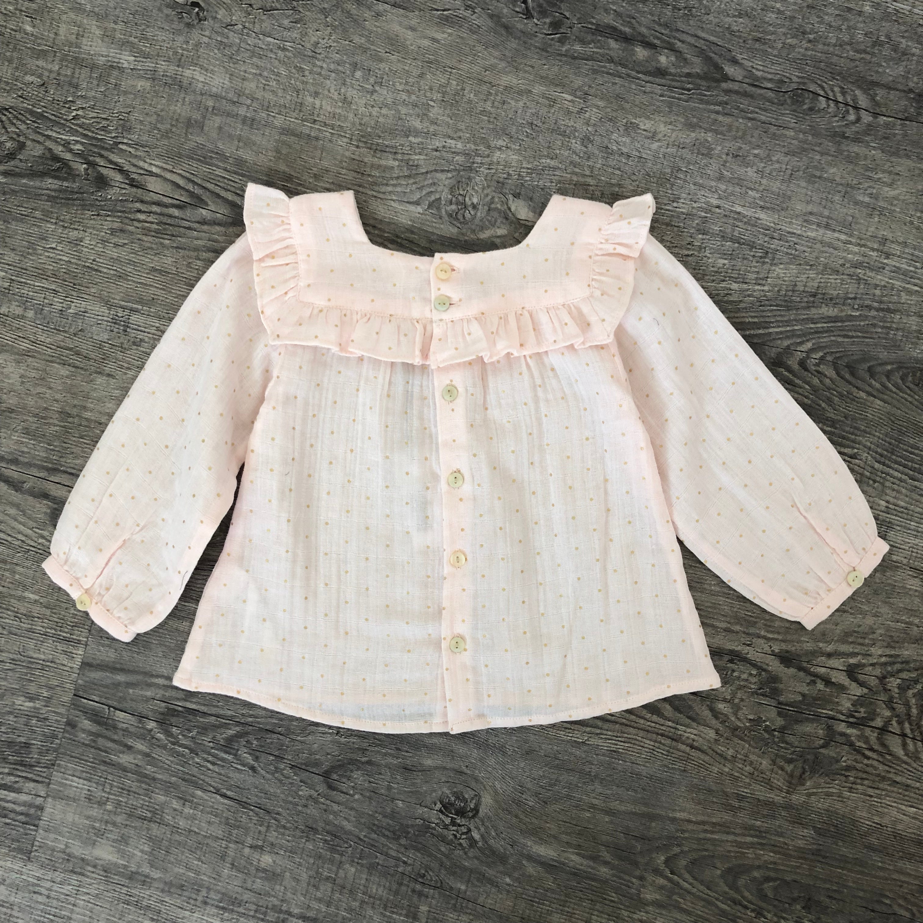 Baby Girls Light Pink Cotton Blouse