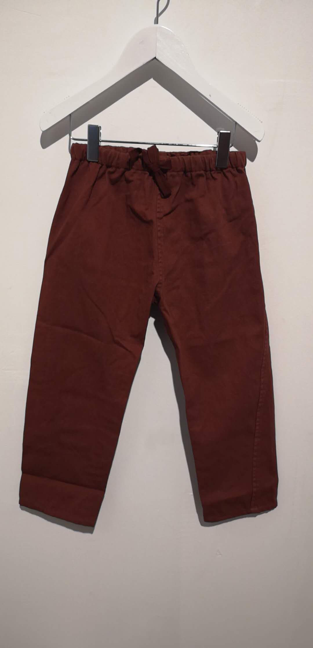 Girls & Boys Burnt Ocher Twill Cotton Trousers