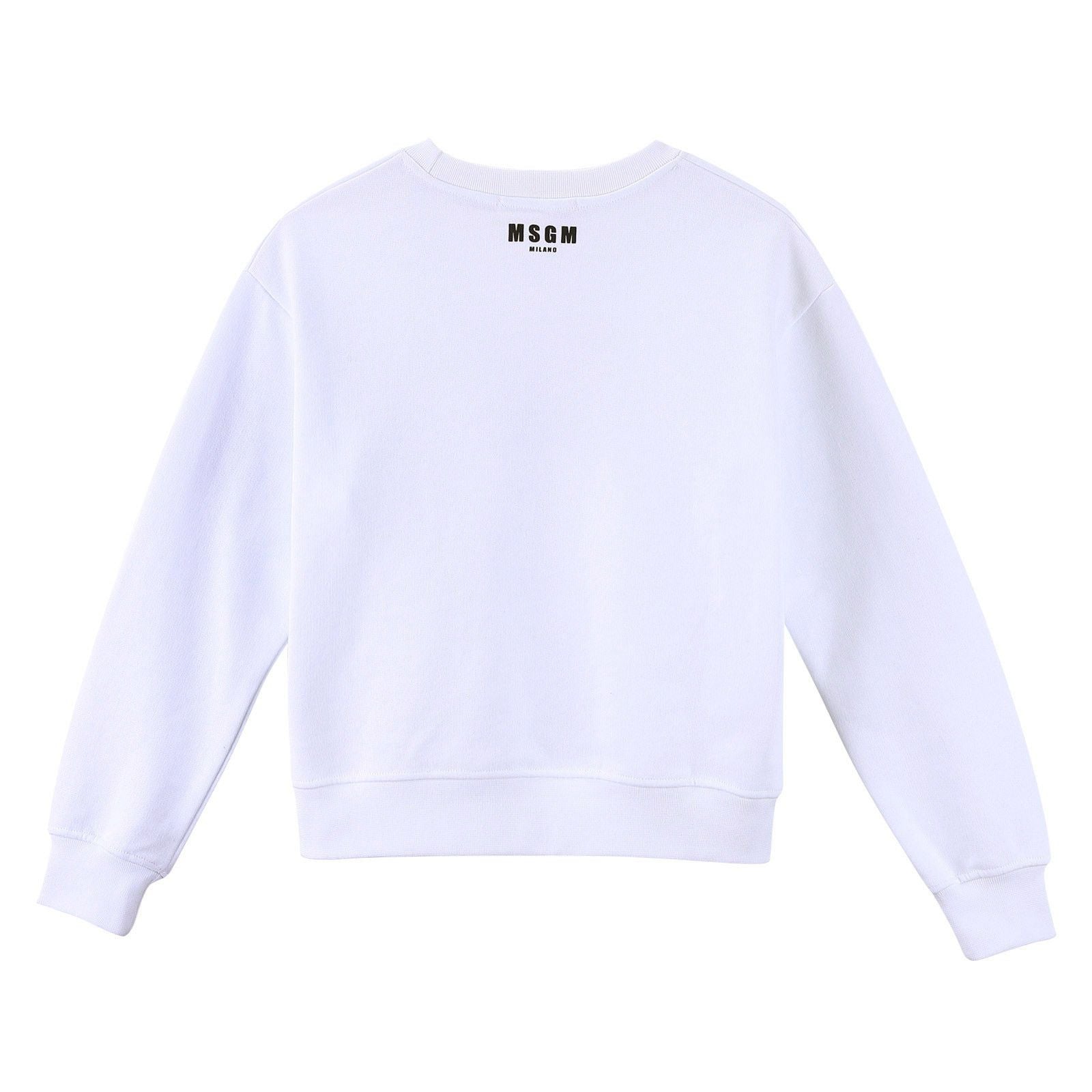 Girls White Alphabet Printed Cotton Sweatshirt - CÉMAROSE | Children's Fashion Store - 2