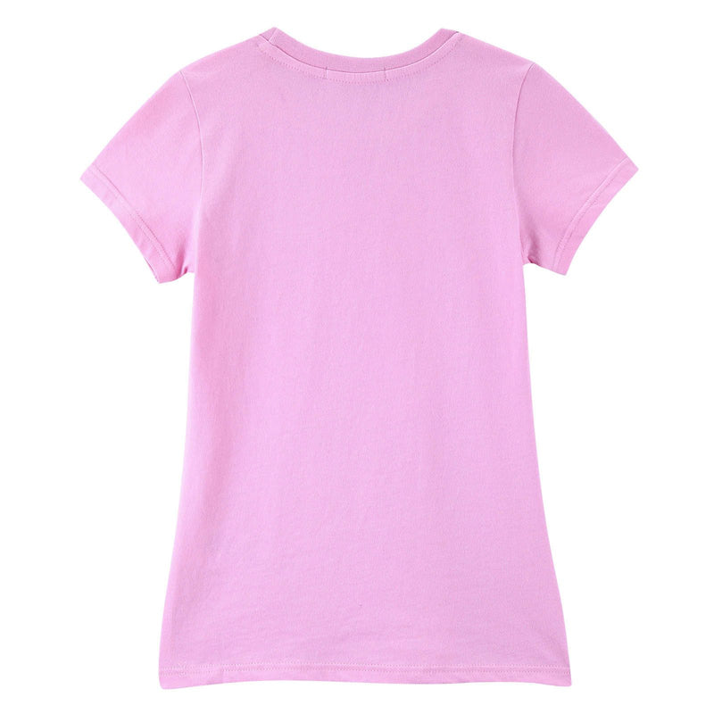 Girls Pink Cotton T-Shirt With Multicolor Chick Prin - CÉMAROSE | Children's Fashion Store - 2