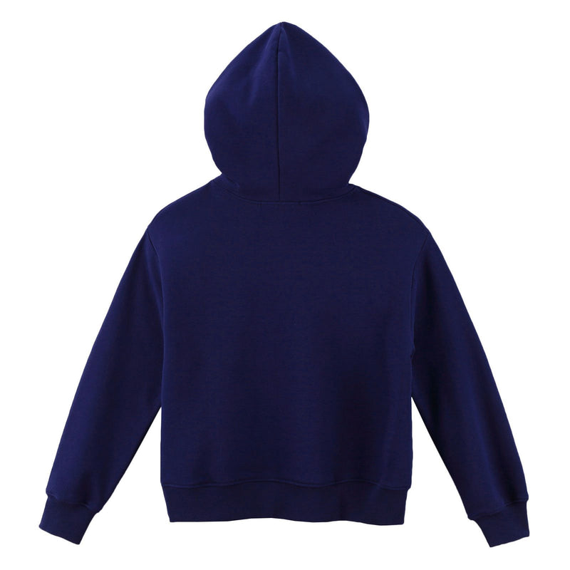 Girls Blue Cotton Hooded Sweatshirt With Brand Logo - CÉMAROSE | Children's Fashion Store - 2